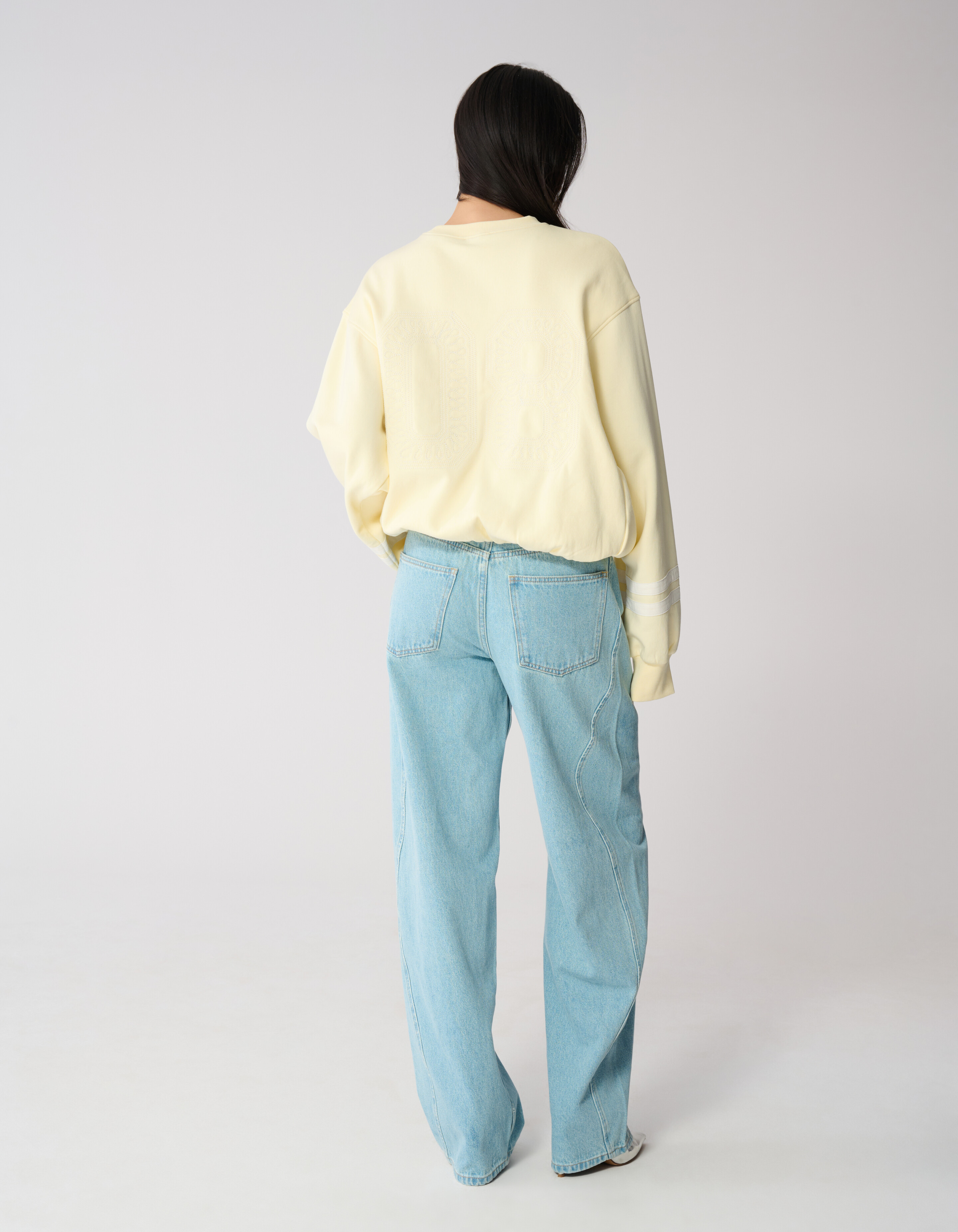 Varsity Cord Sweater Lichtgeel SHOEBY WOMEN