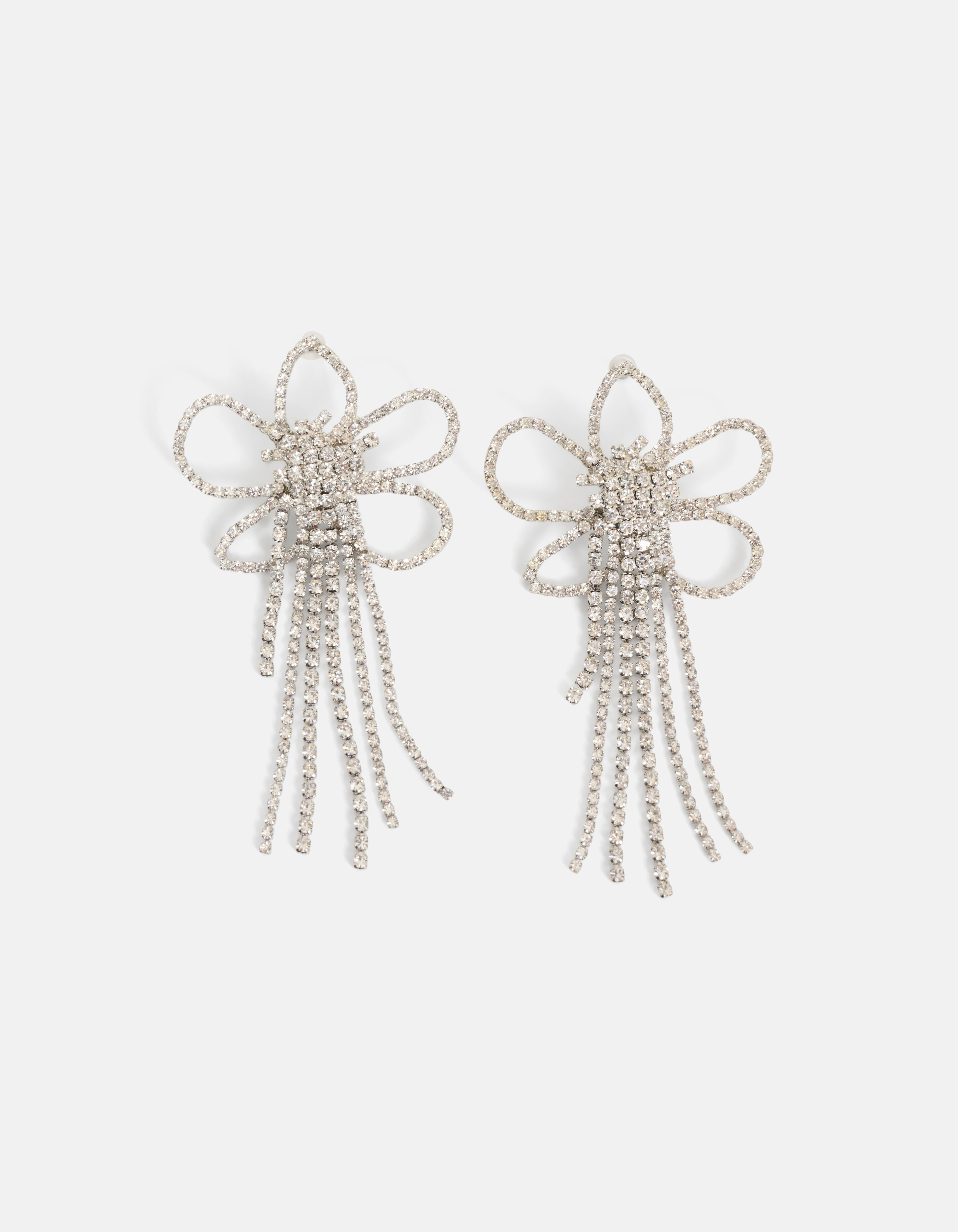 Strass Bloemen Oorbellen Zilver SHOEBY ACCESSOIRES