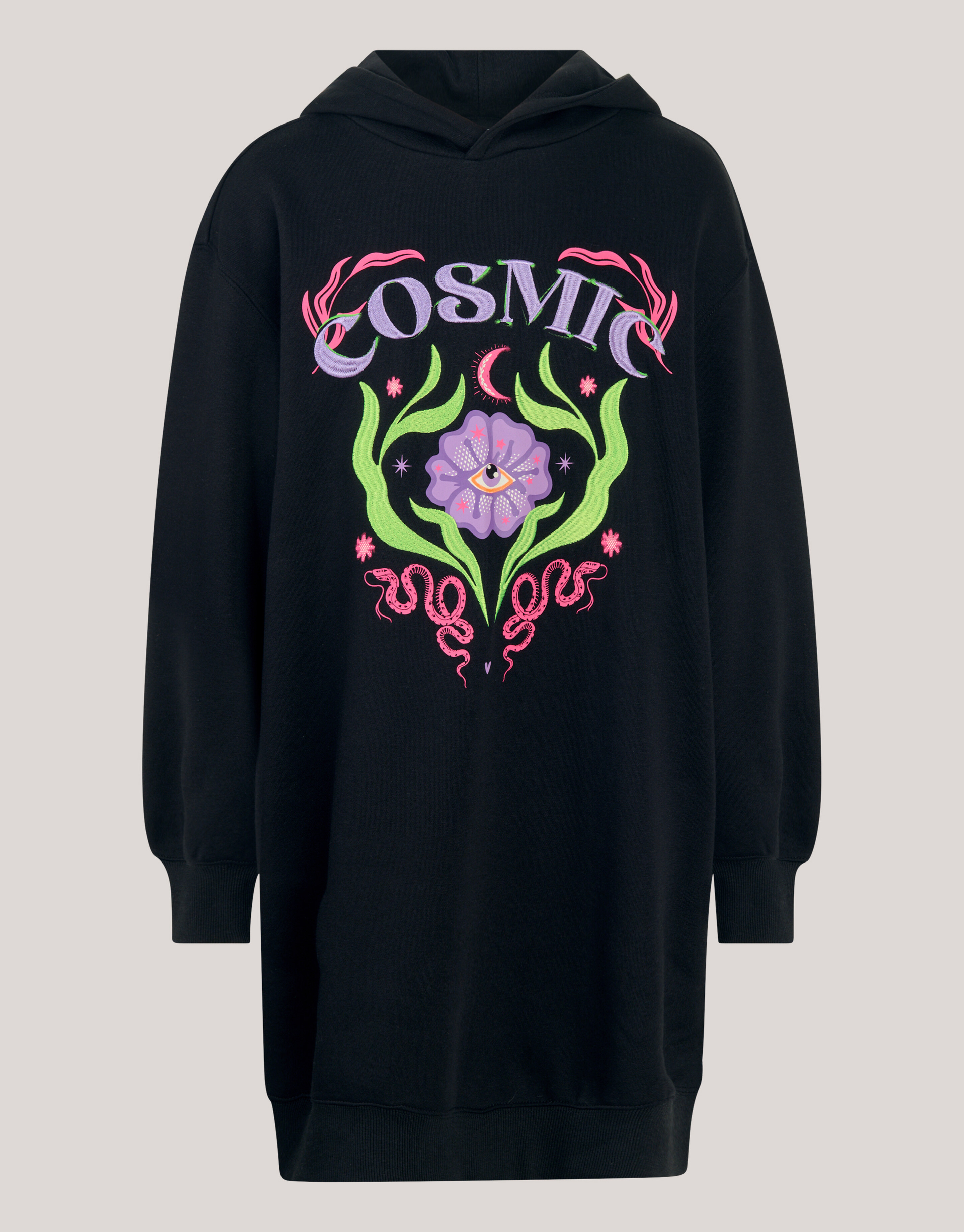 Artwork Hoodie Jurk Zwart SHOEBY GIRLS