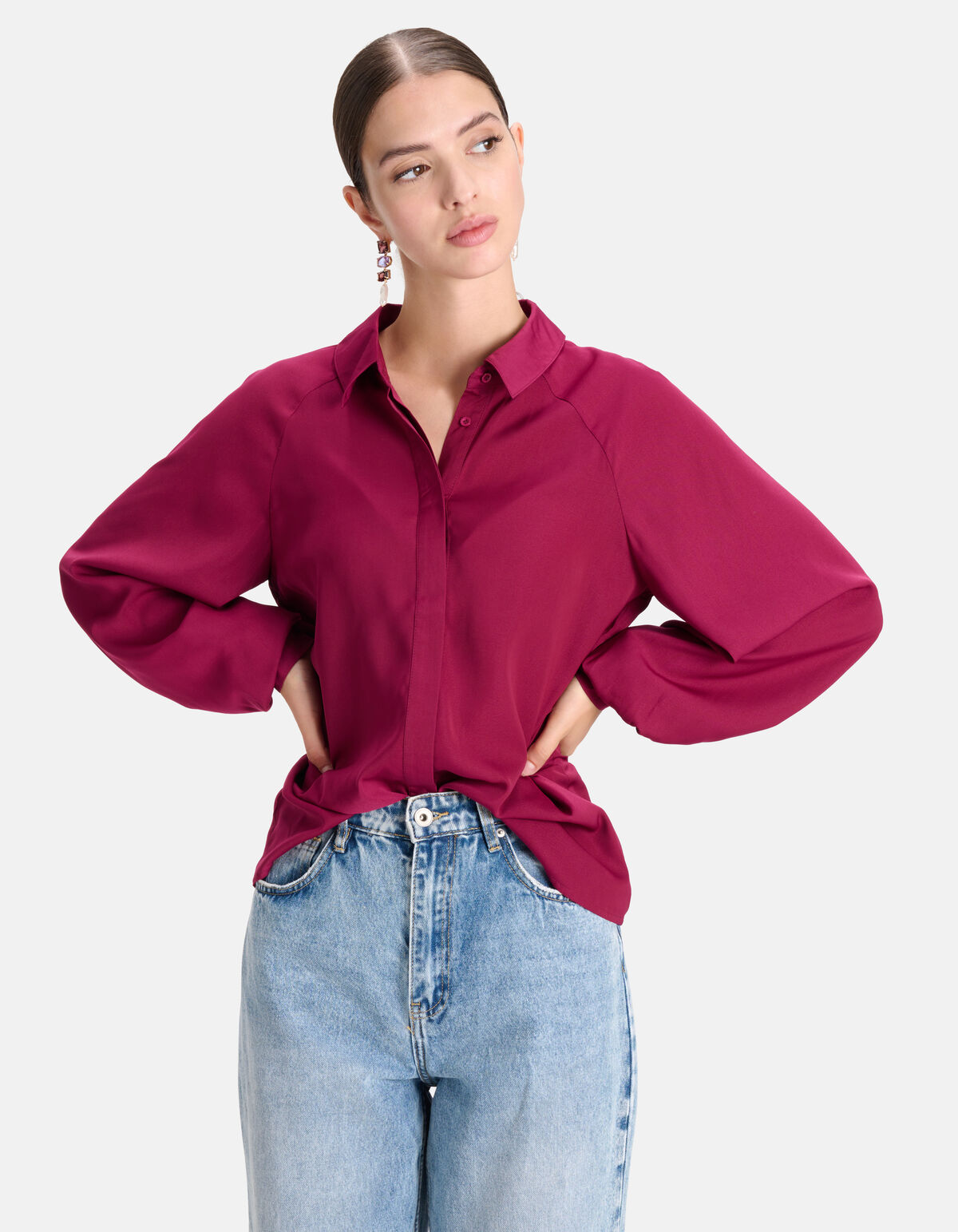 Soepelvallende Blouse Donkerroze SHOEBY WOMEN
