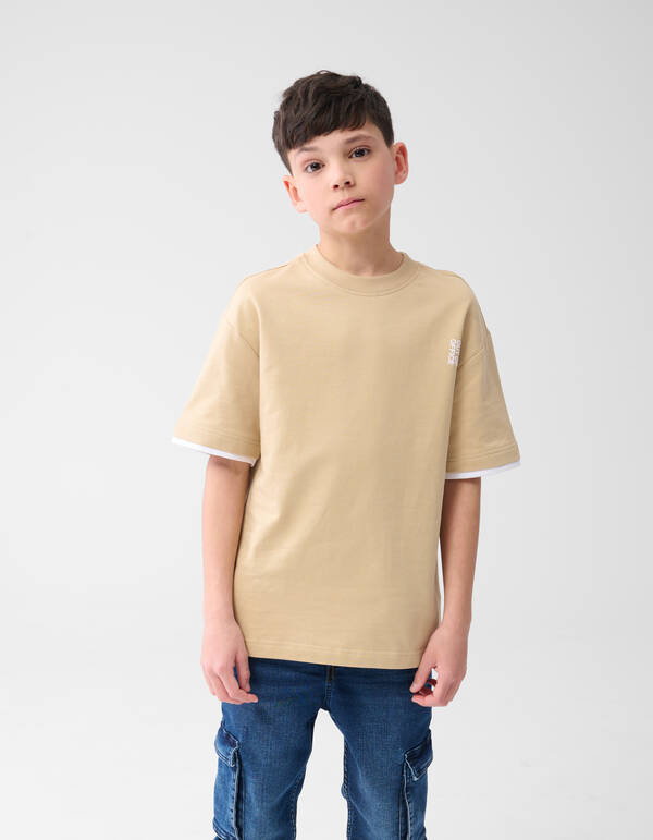 Tekst T-shirt Zand SHOEBY BOYS