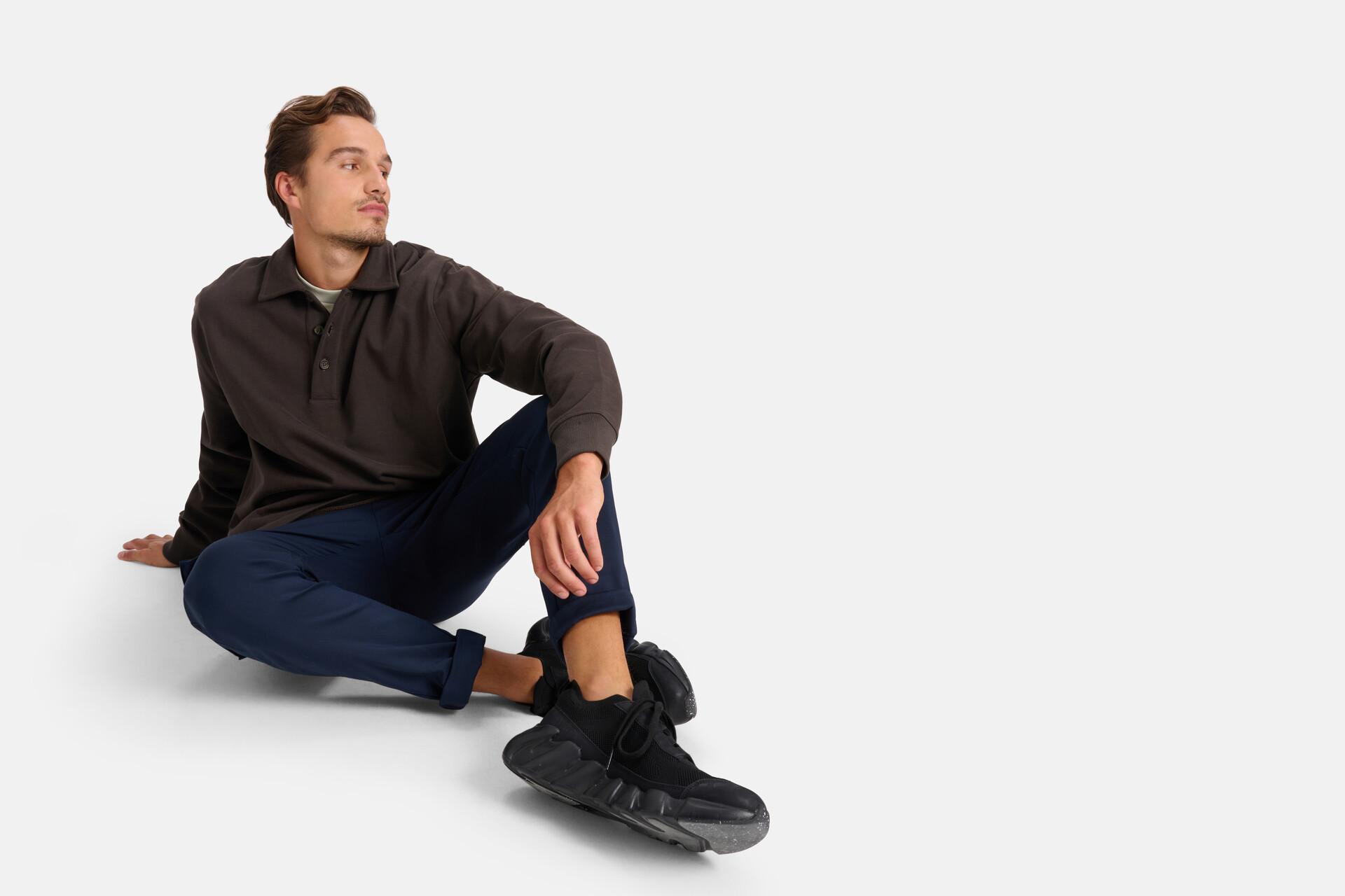 Lange Mouwen Polo Donkerbruin By Fred SHOEBY MEN