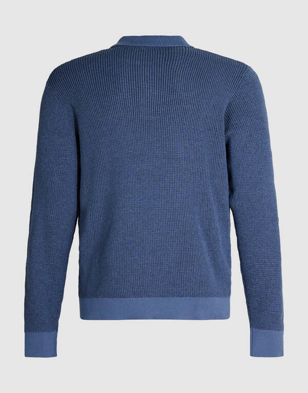 Gebreide Polo Met Knopen Blauw SHOEBY MEN