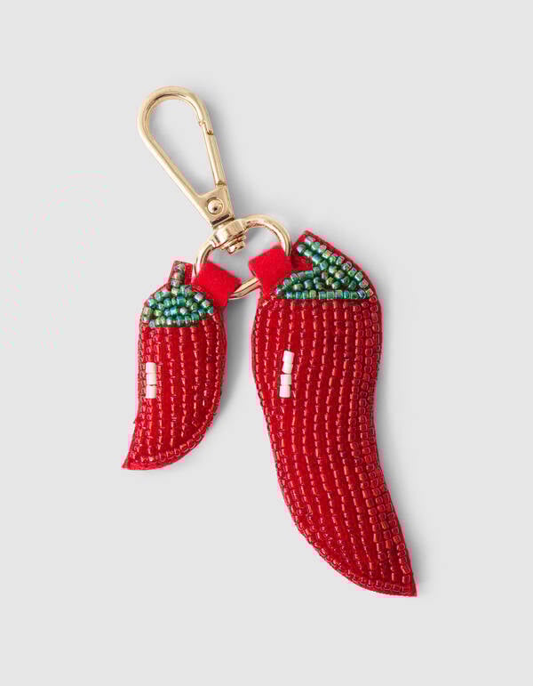Beaded Peper Bagcharm Rood SHOEBY ACCESSOIRES