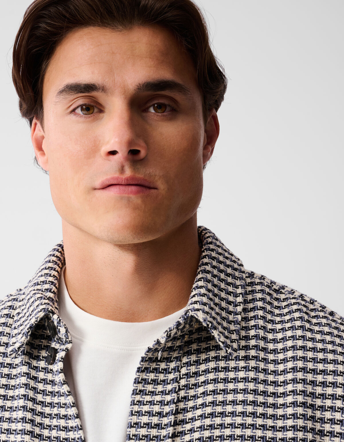 Pied De Poule Overshirt Zand SHOEBY MEN