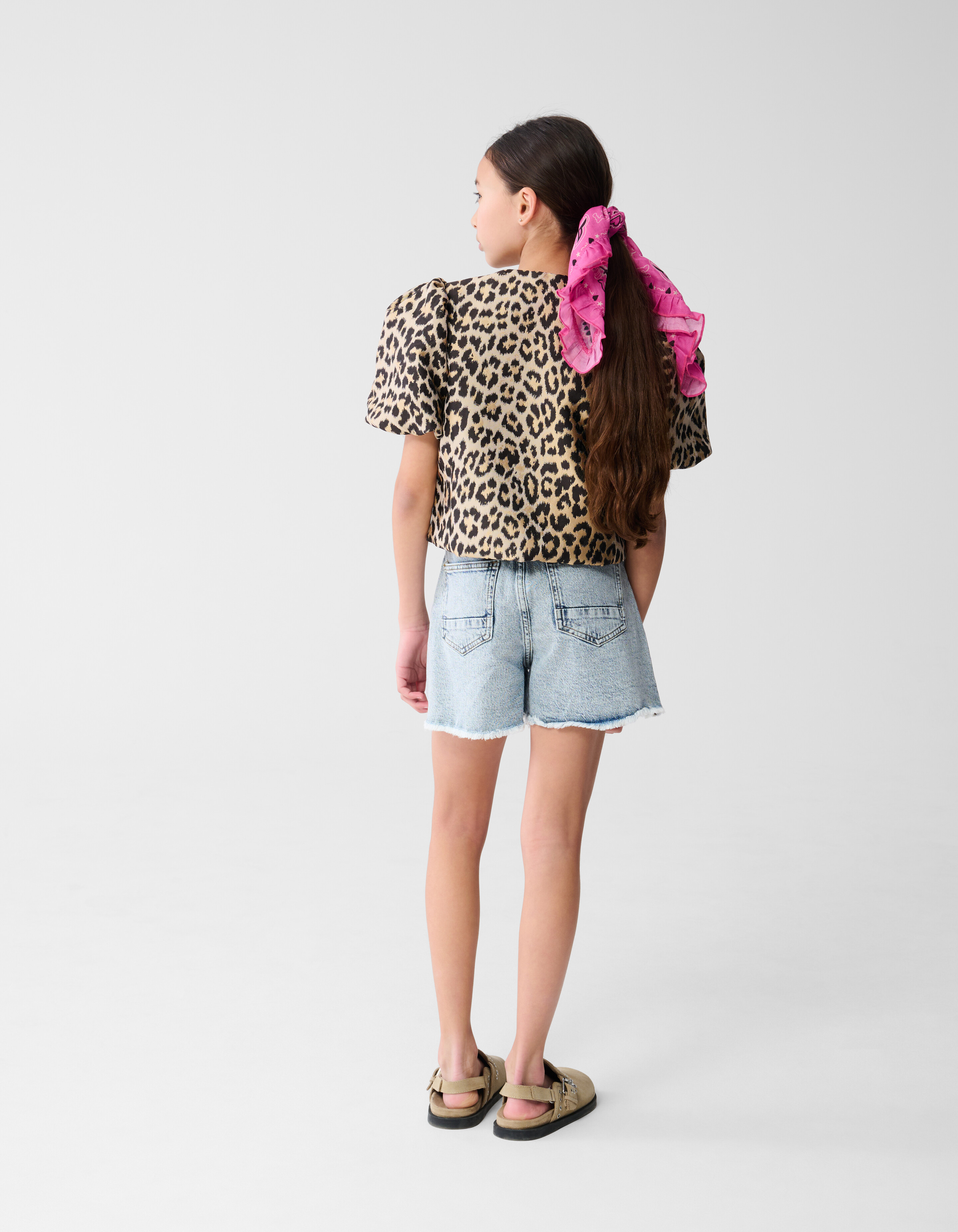 Leopard Pofmouwen Blazer Lichtbruin SHOEBY GIRLS