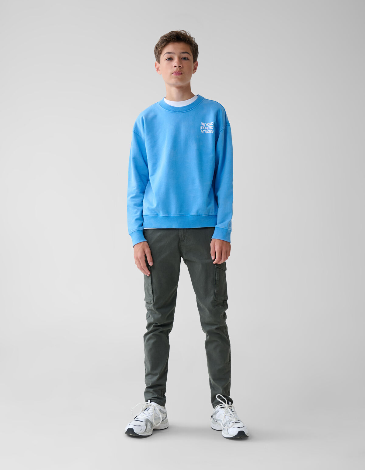 Washed Artwork Sweater Blauw SHOEBY BOYS