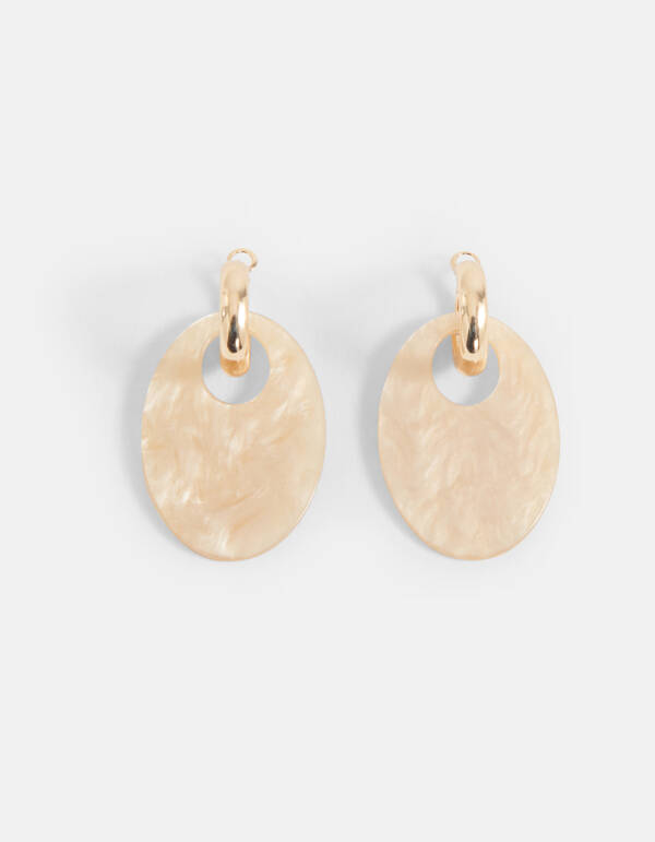 Ovale Oorbellen Beige SHOEBY ACCESSOIRES