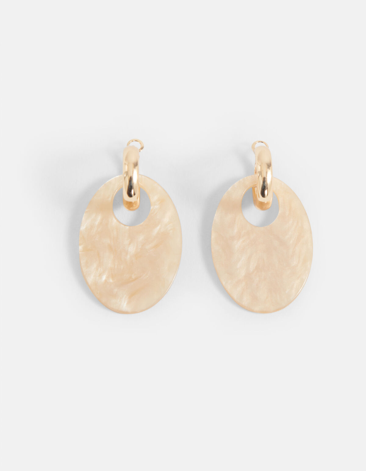 Ovale Oorbellen Beige SHOEBY ACCESSOIRES