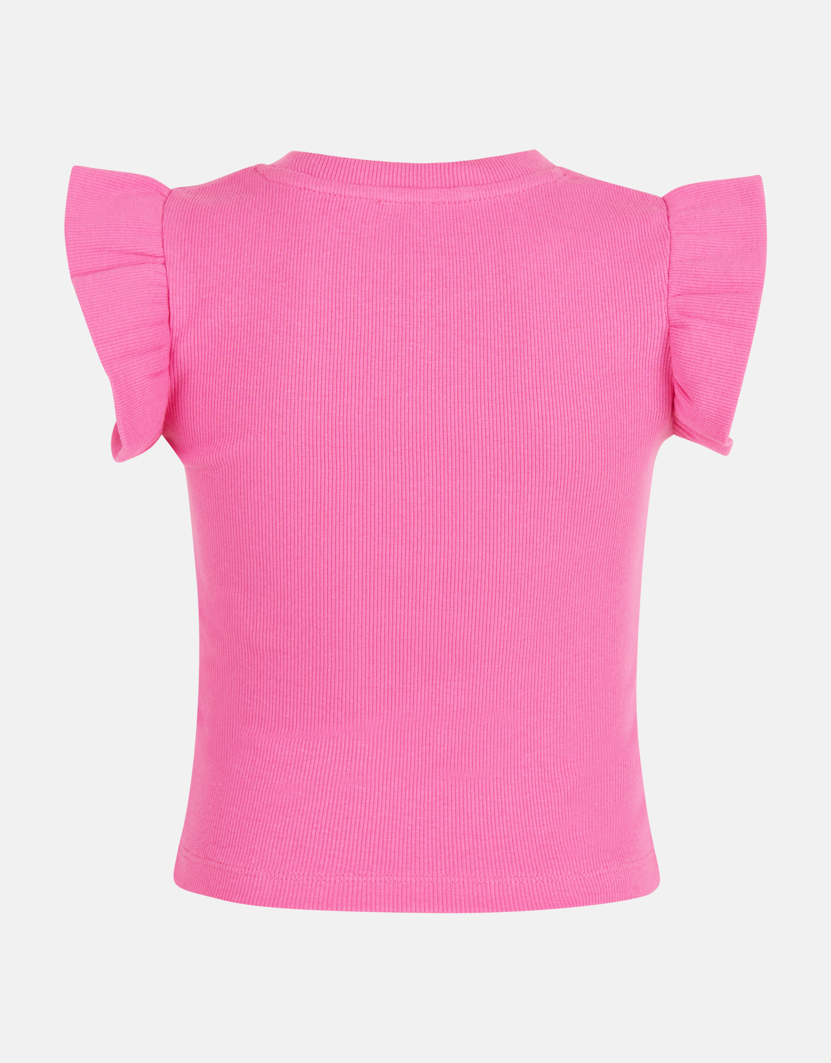 Ruffle Rib Top Roze SHOEBY GIRLS