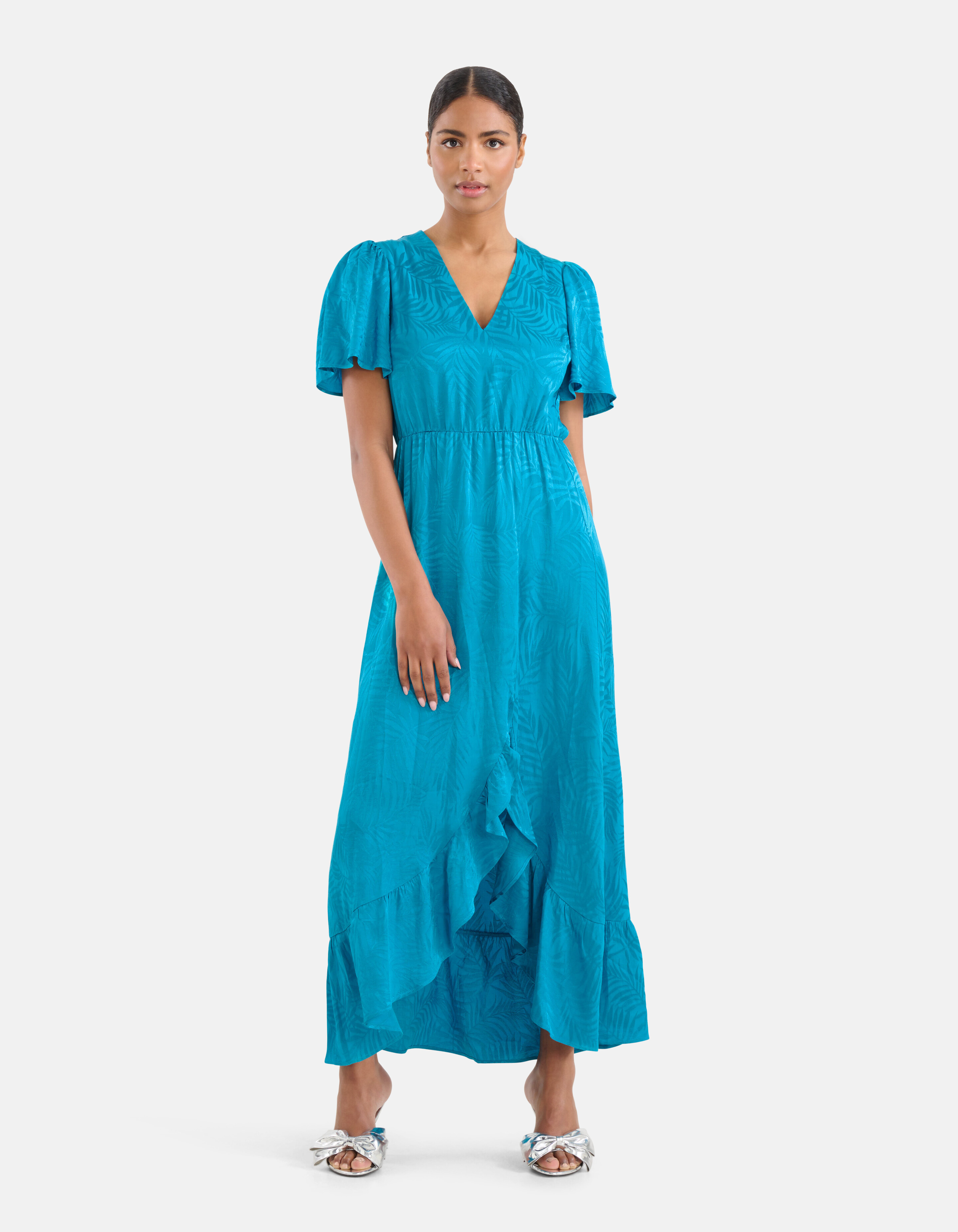 Jacquard Maxi Jurk Blauw SHOEBY WOMEN