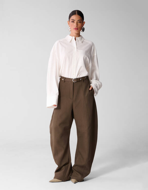 Barrel Fit Broek Bruin SHOEBY WOMEN