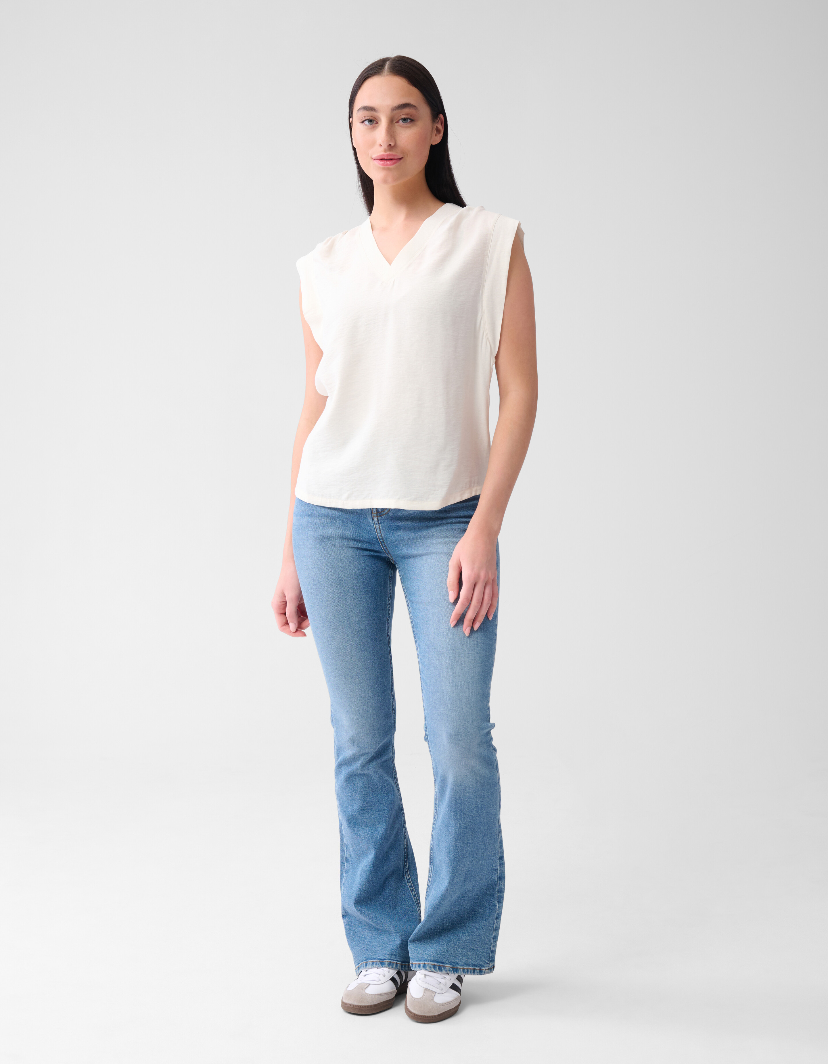 V-hals Top Gebroken Wit SHOEBY WOMEN