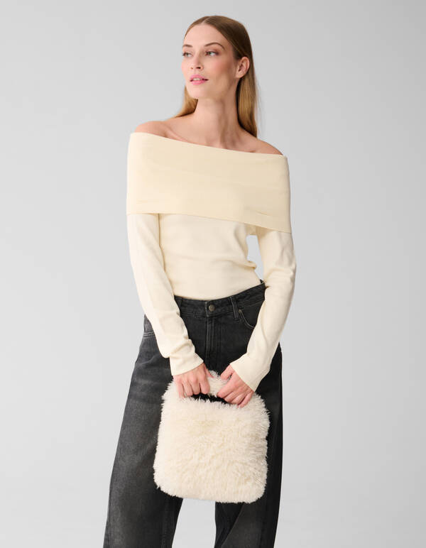 Fluffy Fur Tas Gebroken Wit SHOEBY ACCESSOIRES