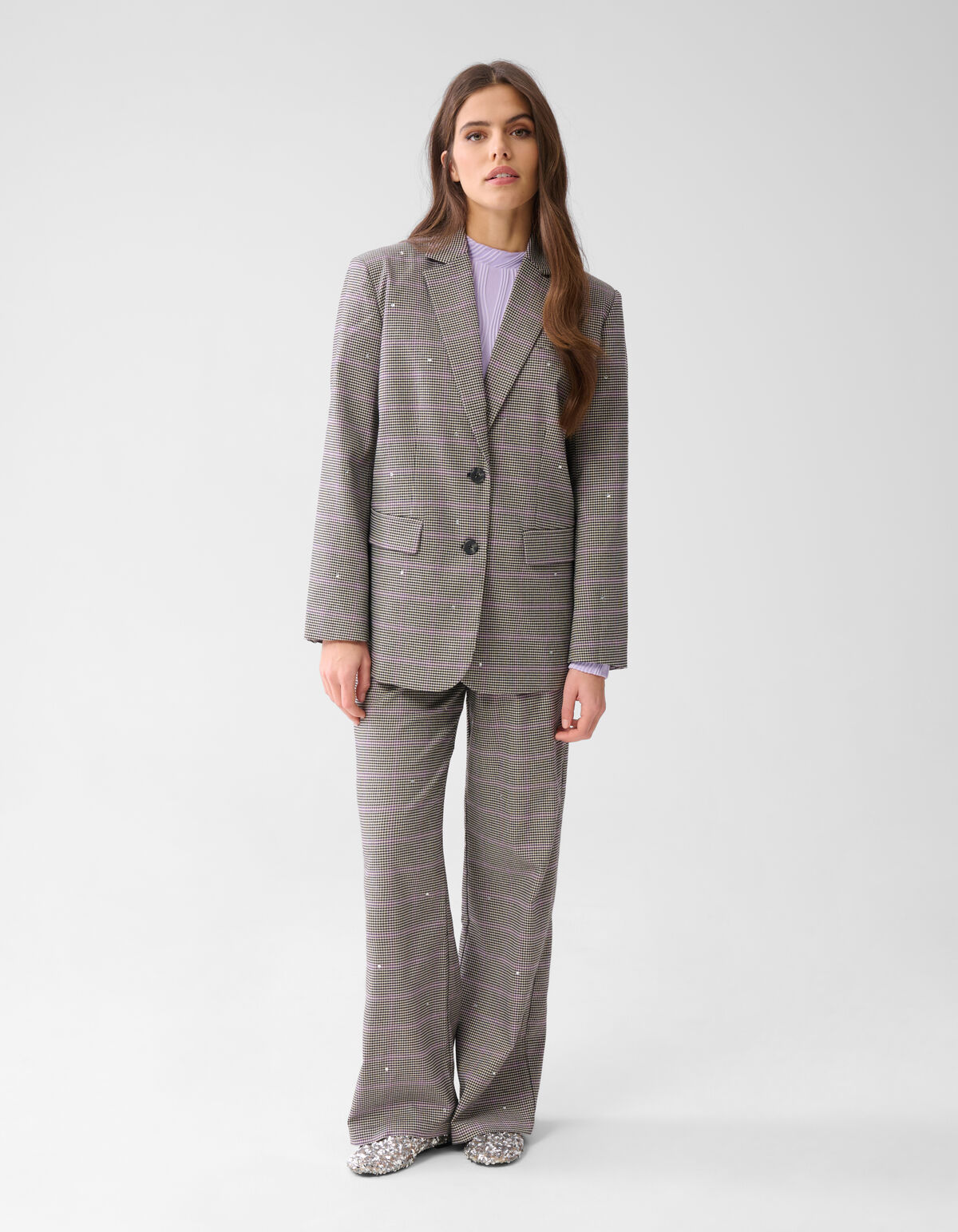 Ruiten Strass Blazer Grijs SHOEBY WOMEN