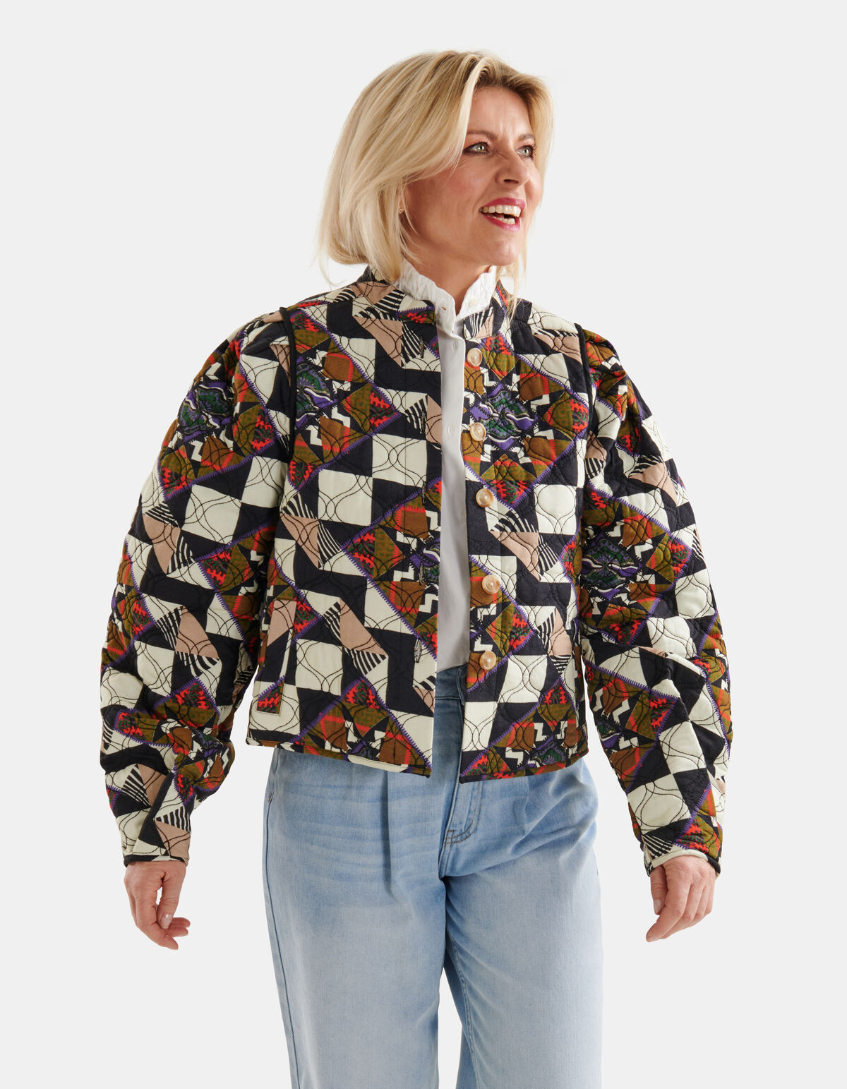 Quilted Embroidery Jack Gebroken Wit By Lonneke SHOEBY WOMEN