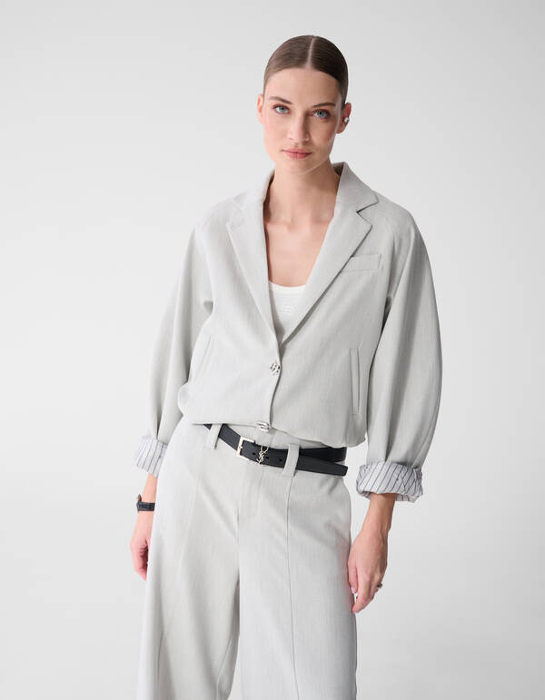 Cropped Blazer Lichtgrijs By Mieke SHOEBY WOMEN