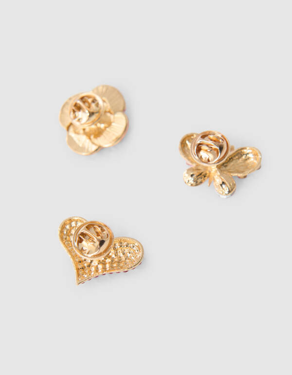 Roos Broche Set Rood SHOEBY ACCESSOIRES