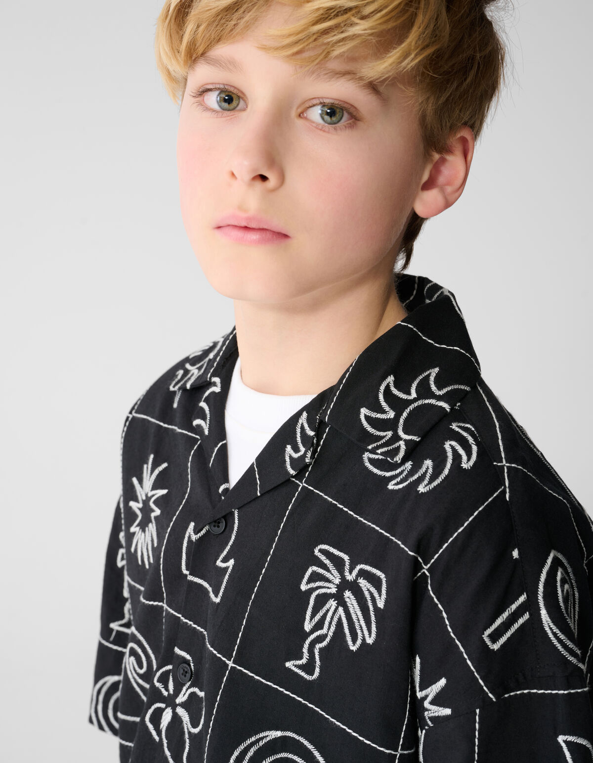 Embroidery Overhemd Zwart SHOEBY BOYS