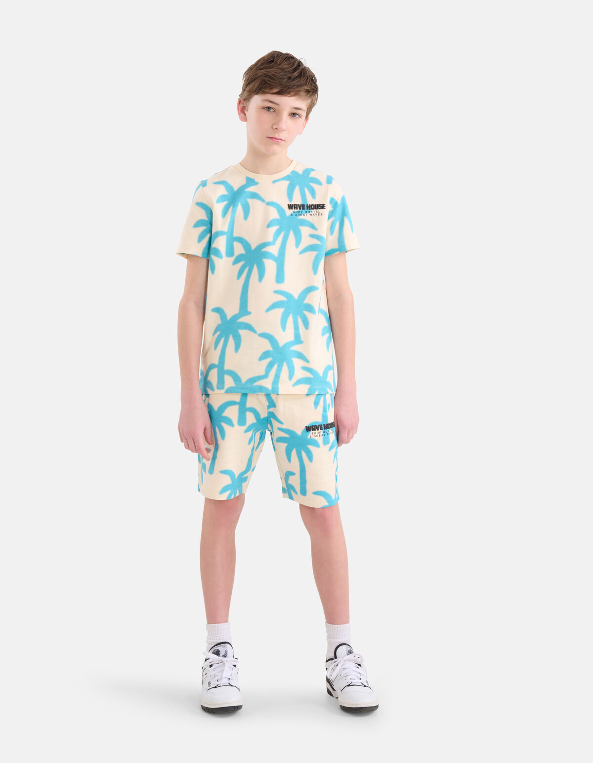 Palm Print Short Gebroken Wit SHOEBY BOYS