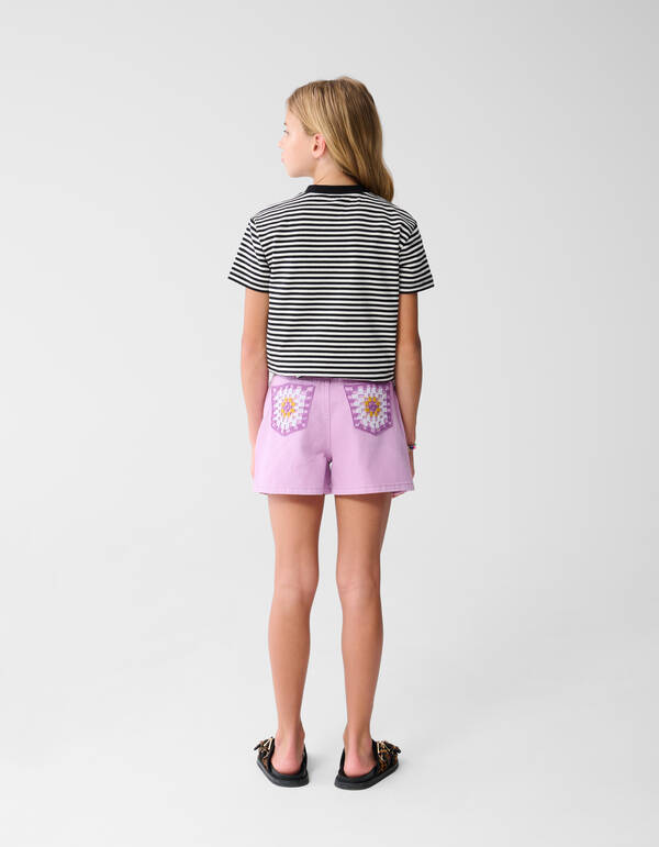 Palmboom Artwork T-shirt Zwart/Wit SHOEBY GIRLS