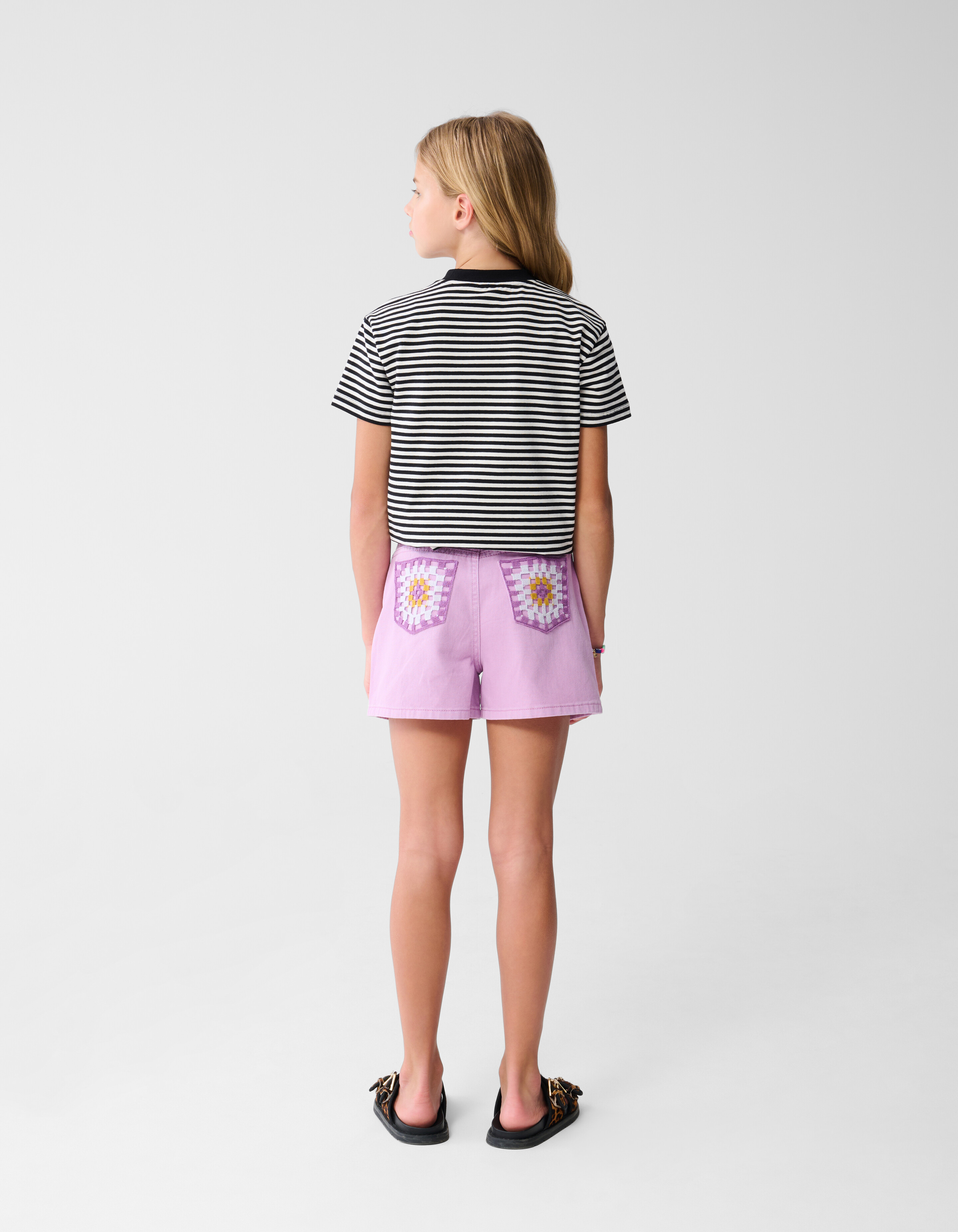 Palmboom Artwork T-shirt Zwart/Wit SHOEBY GIRLS