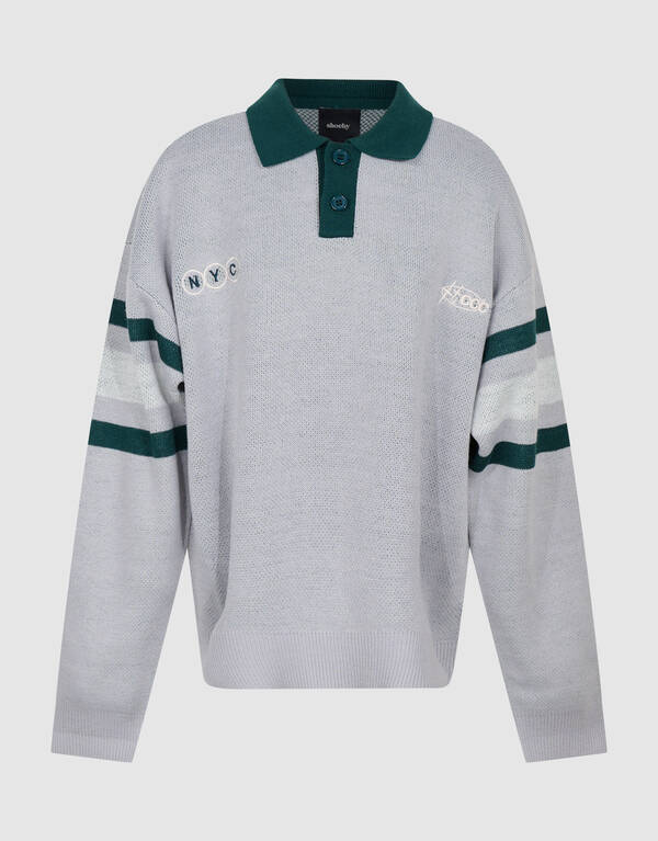 Gestreepte Polo Lichtgrijs SHOEBY BOYS