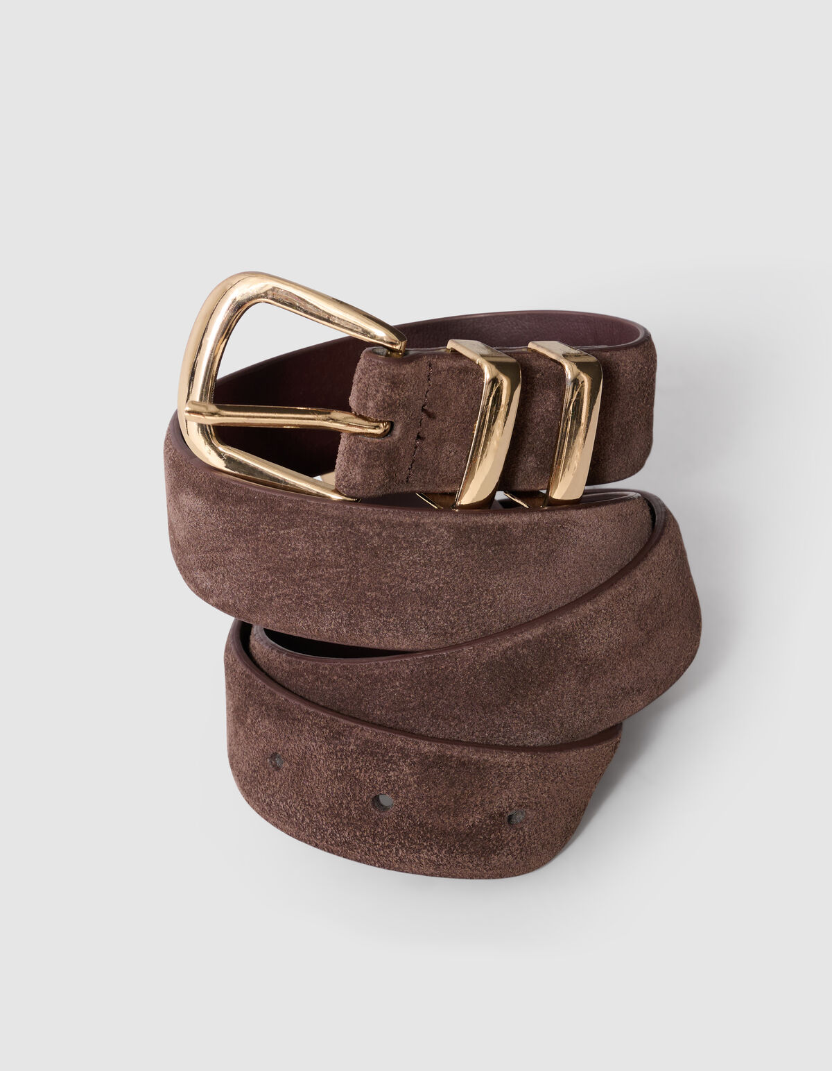 Double Metal Su&egrave;de Riem Donkerbruin SHOEBY ACCESSOIRES