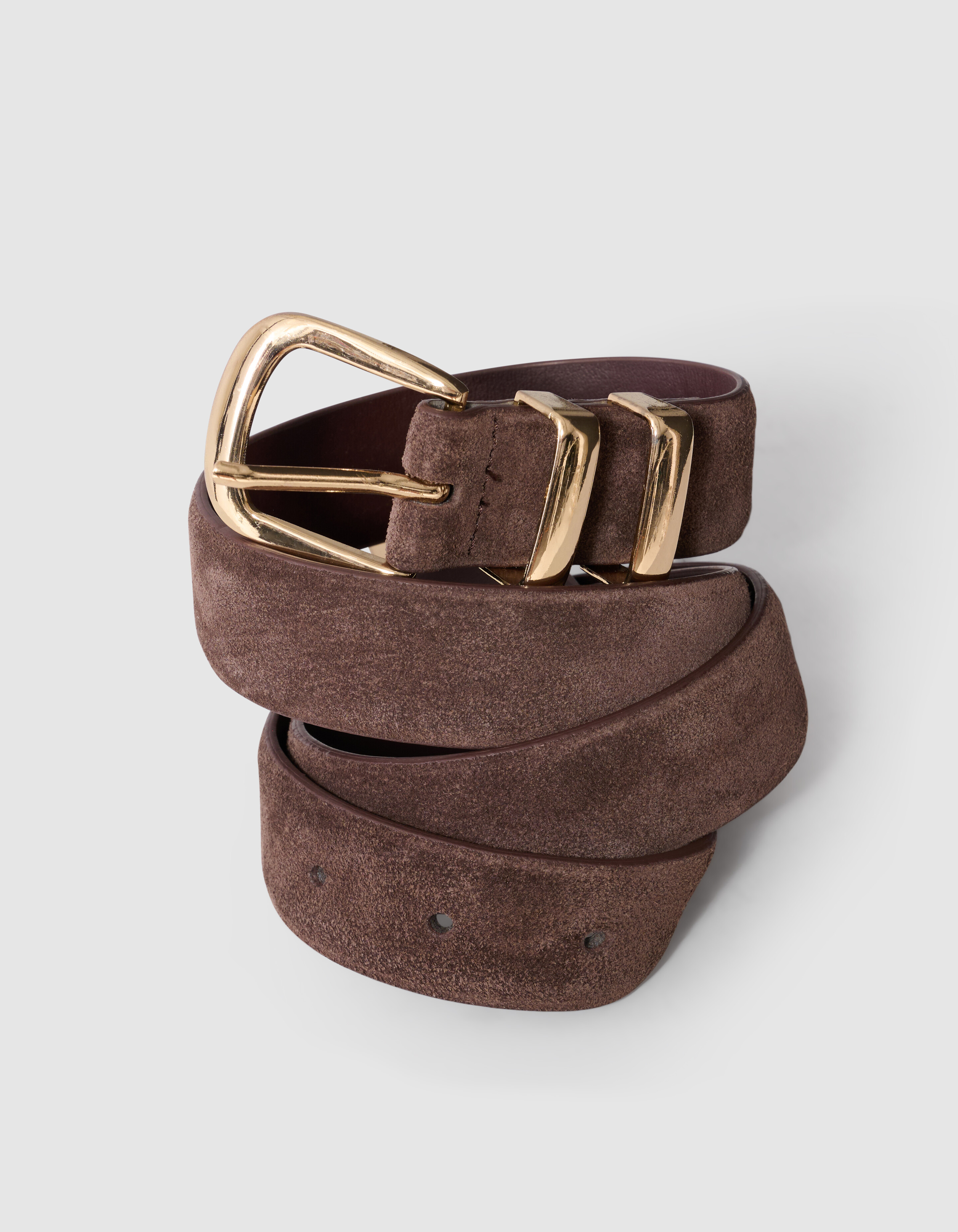 Double Metal Su&egrave;de Riem Donkerbruin SHOEBY ACCESSOIRES
