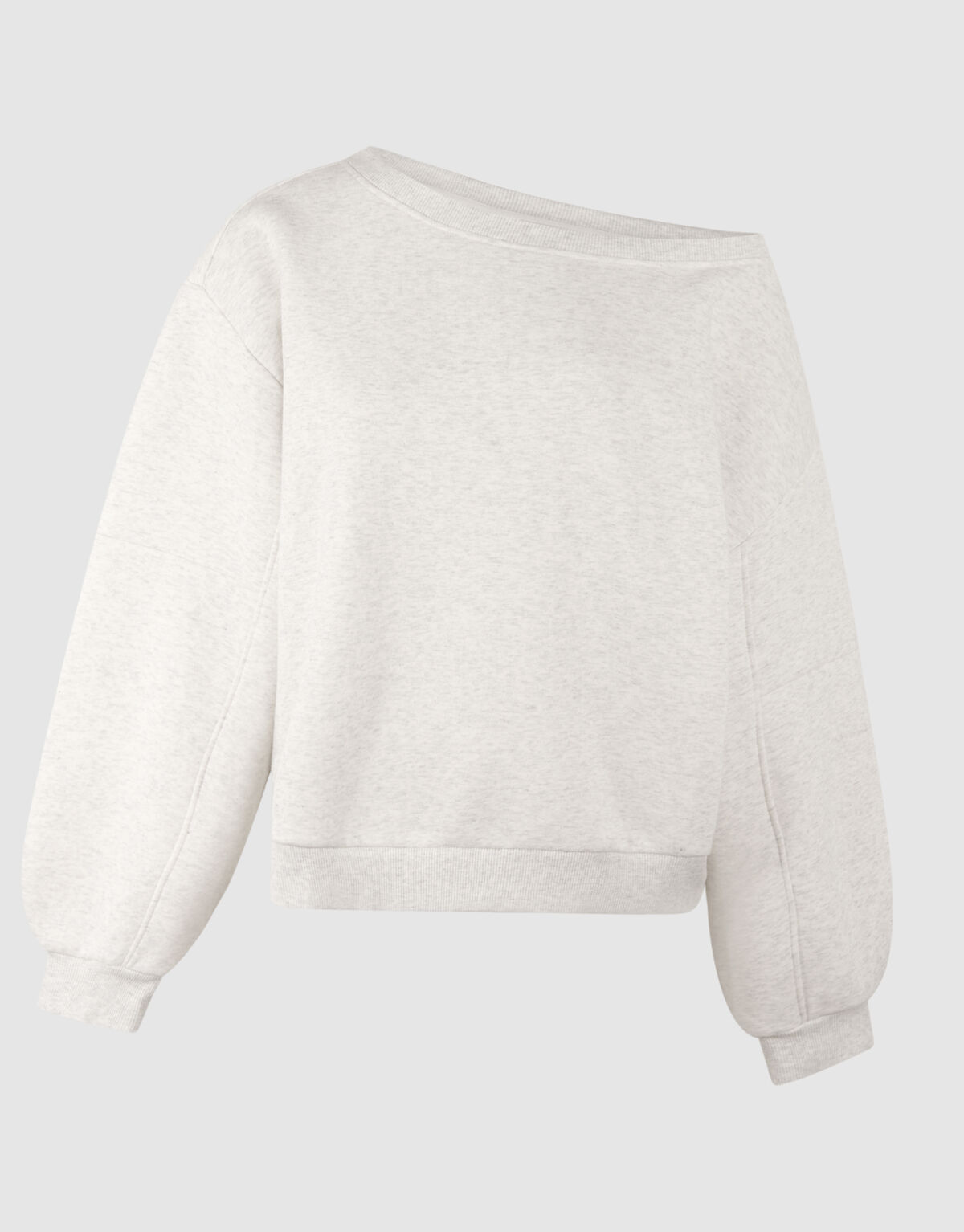 Oversized One Shoulder Sweater Lichtgrijs SHOEBY WOMEN