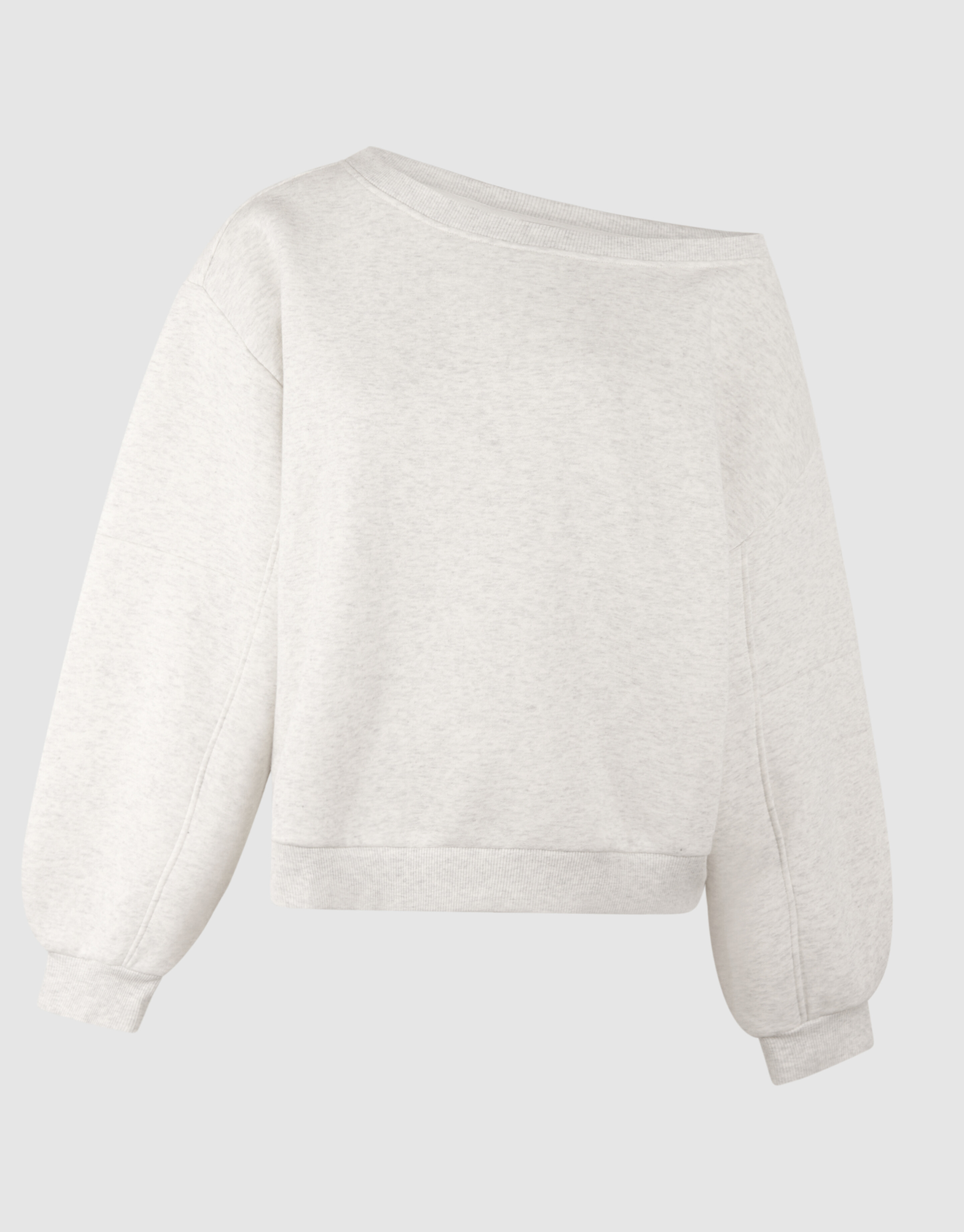 Oversized One Shoulder Sweater Lichtgrijs SHOEBY WOMEN