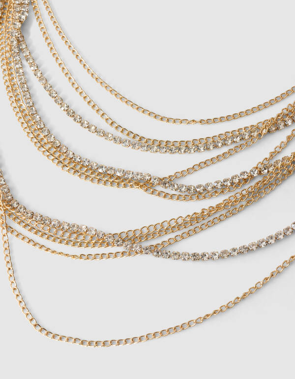 Layered Strass Ketting Goud SHOEBY ACCESSOIRES