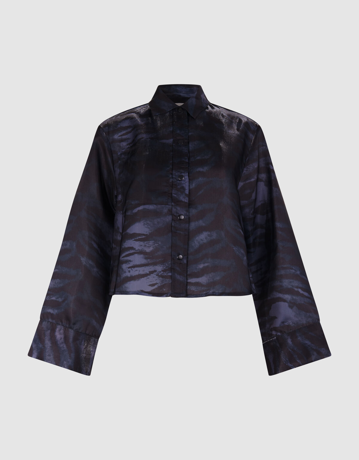 Printed Zebra Blouse Donkergrijs SHOEBY WOMEN