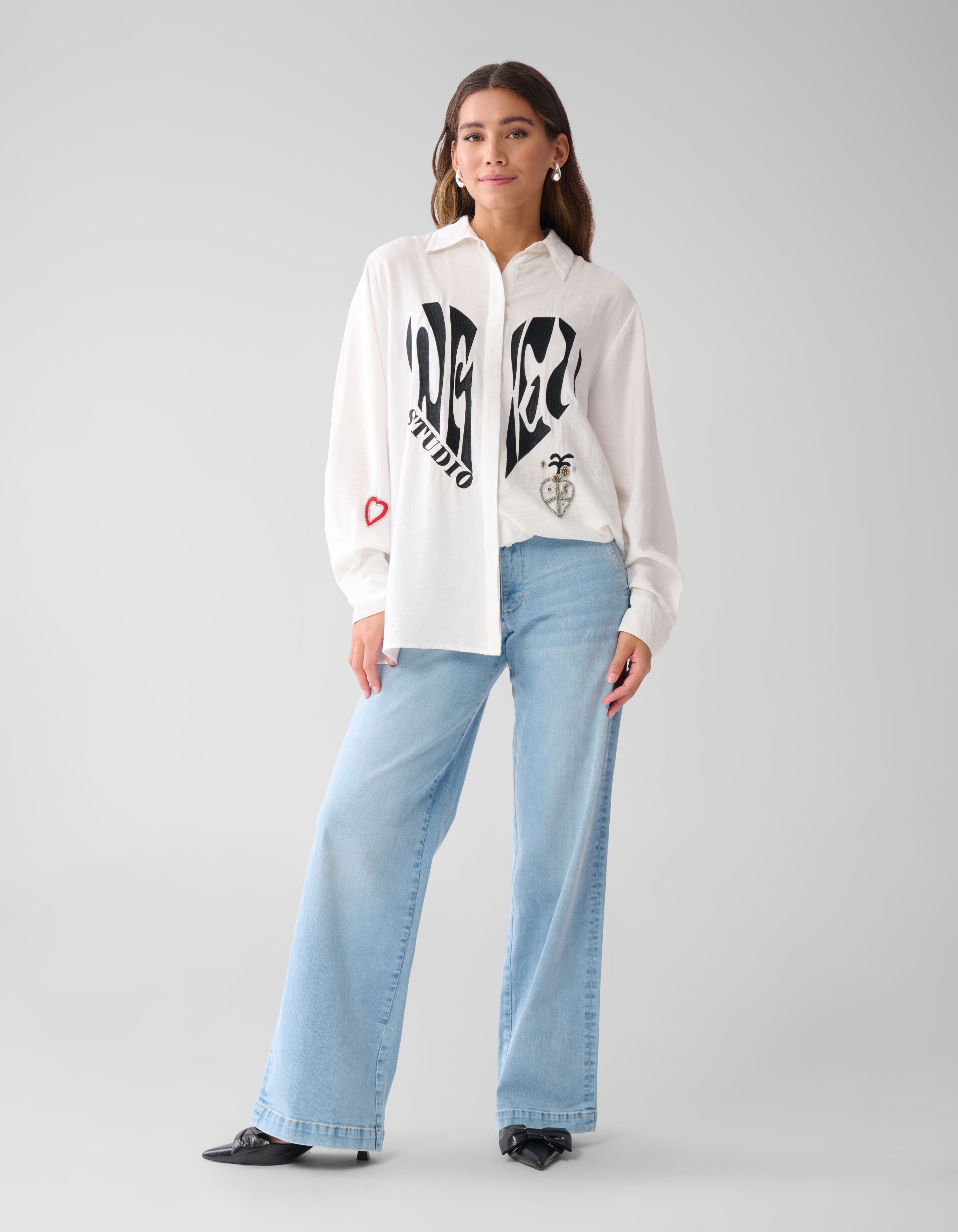 Creative Embro Blouse Gebroken Wit SHOEBY WOMEN