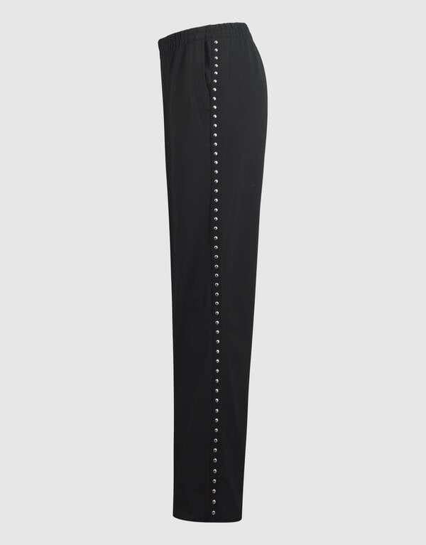 Studs Tape Wide Leg Broek Zwart SHOEBY WOMEN