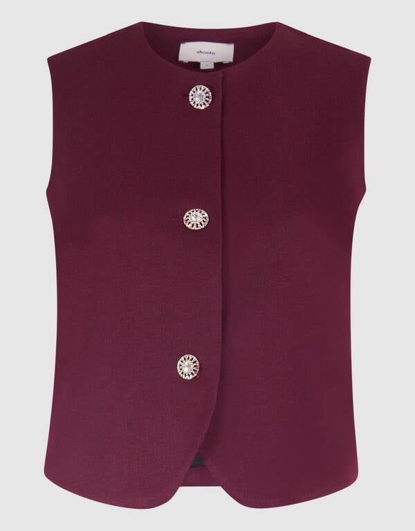Strass Knopen Gilet Bordeaux SHOEBY WOMEN