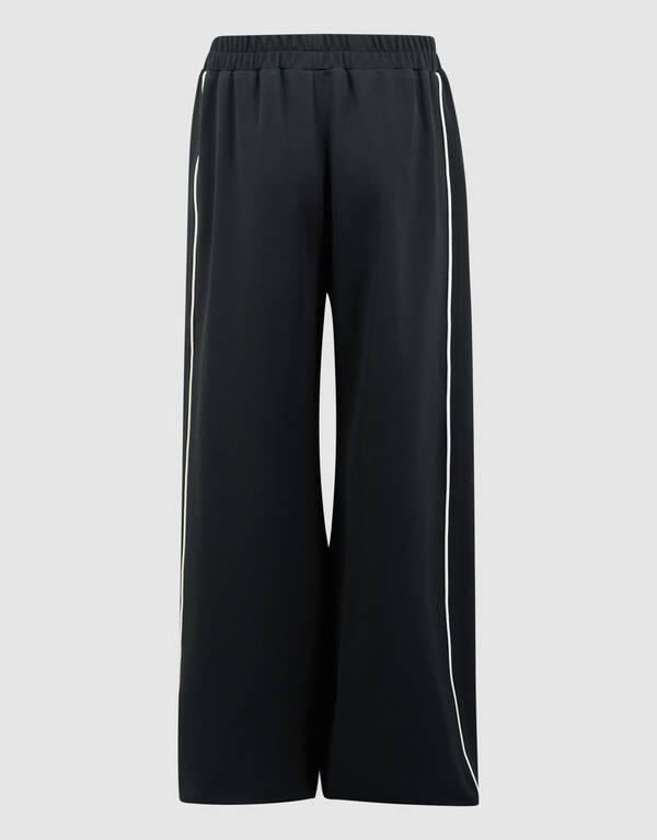 Piping Wide Leg Fit Broek Zwart SHOEBY GIRLS