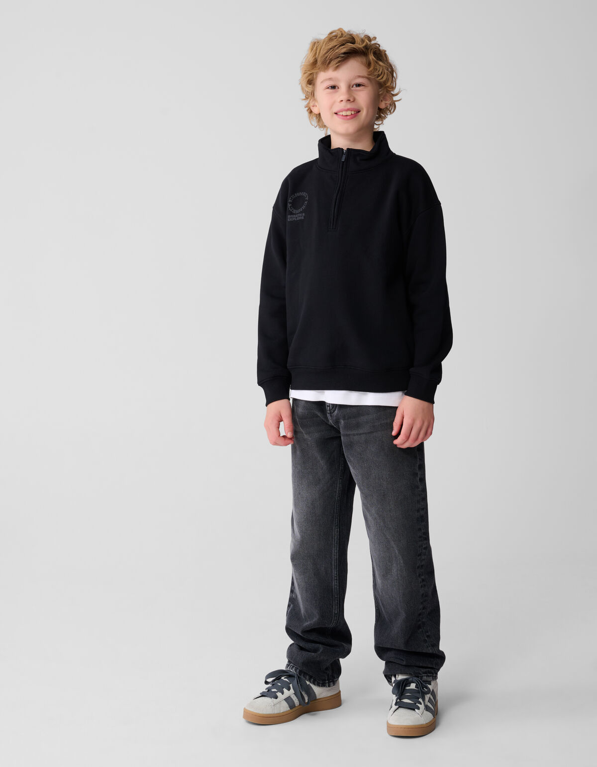 Half Zip Sweater Zwart SHOEBY BOYS