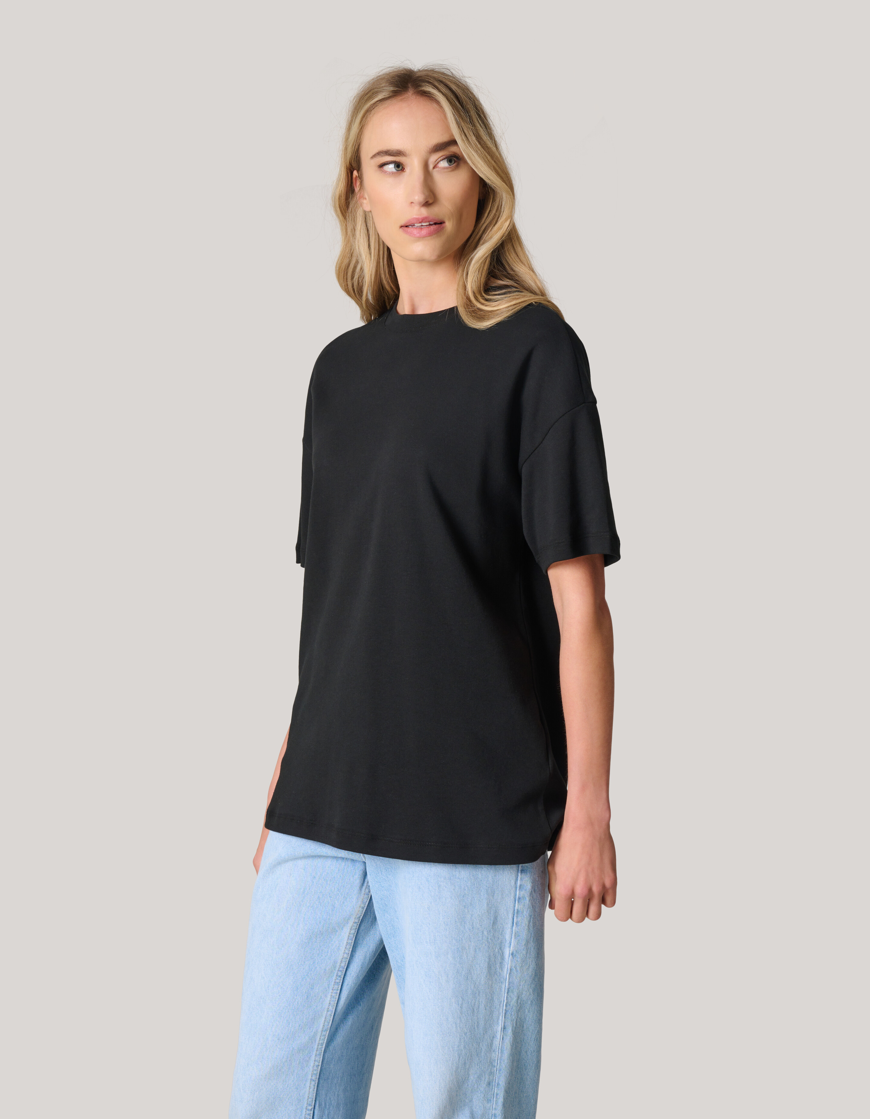 Oversized Basis T-shirt Zwart SHOEBY WOMEN