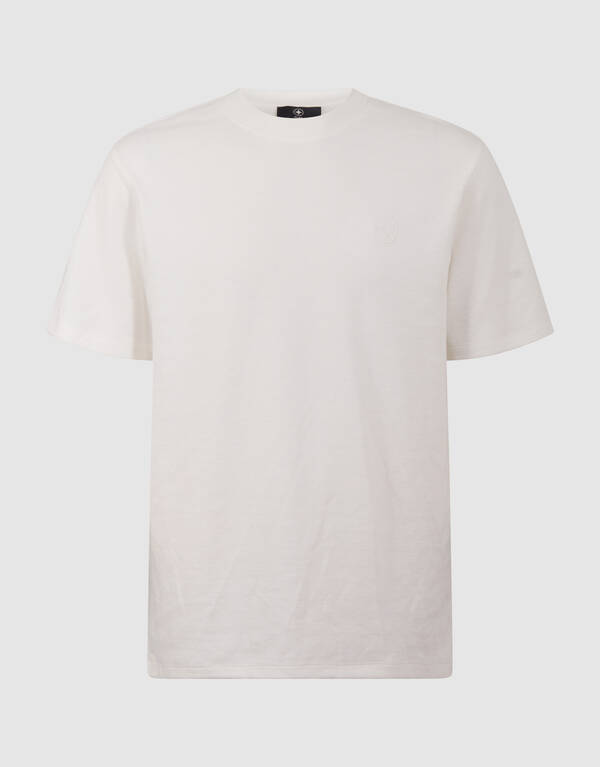 Spark Structuur T-shirt Gebroken Wit SHOEBY MEN