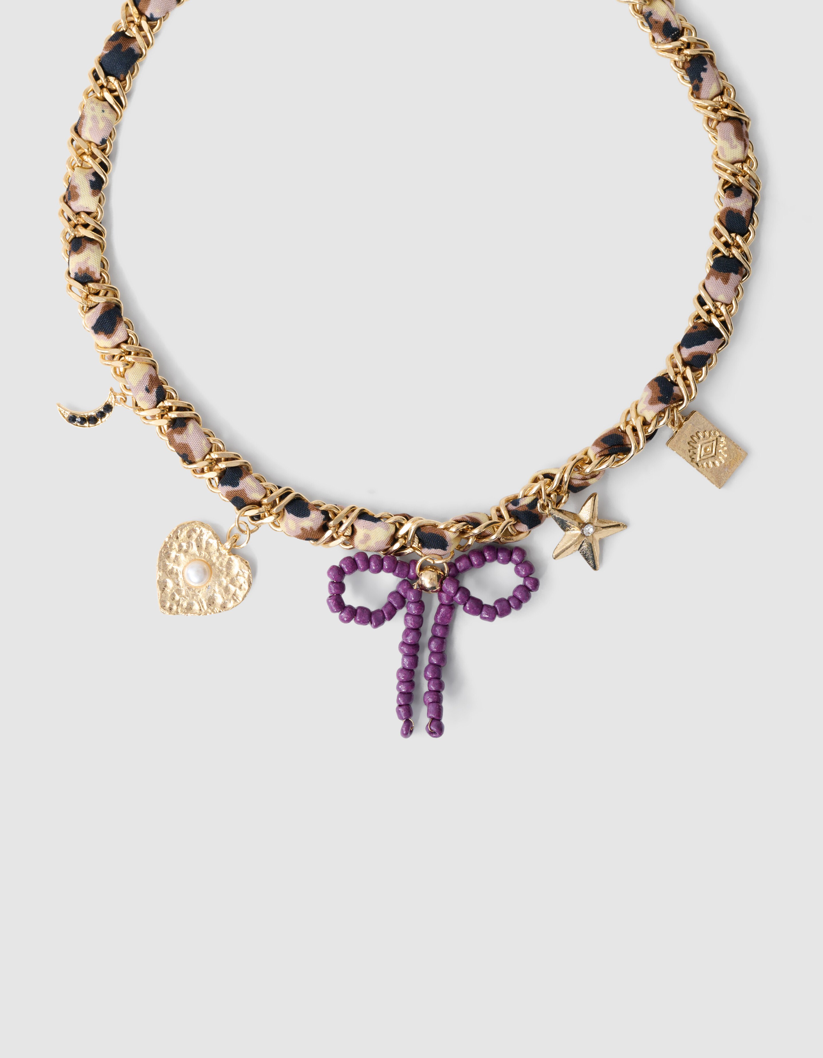 Chain Charm Ketting Bruin SHOEBY ACCESSOIRES