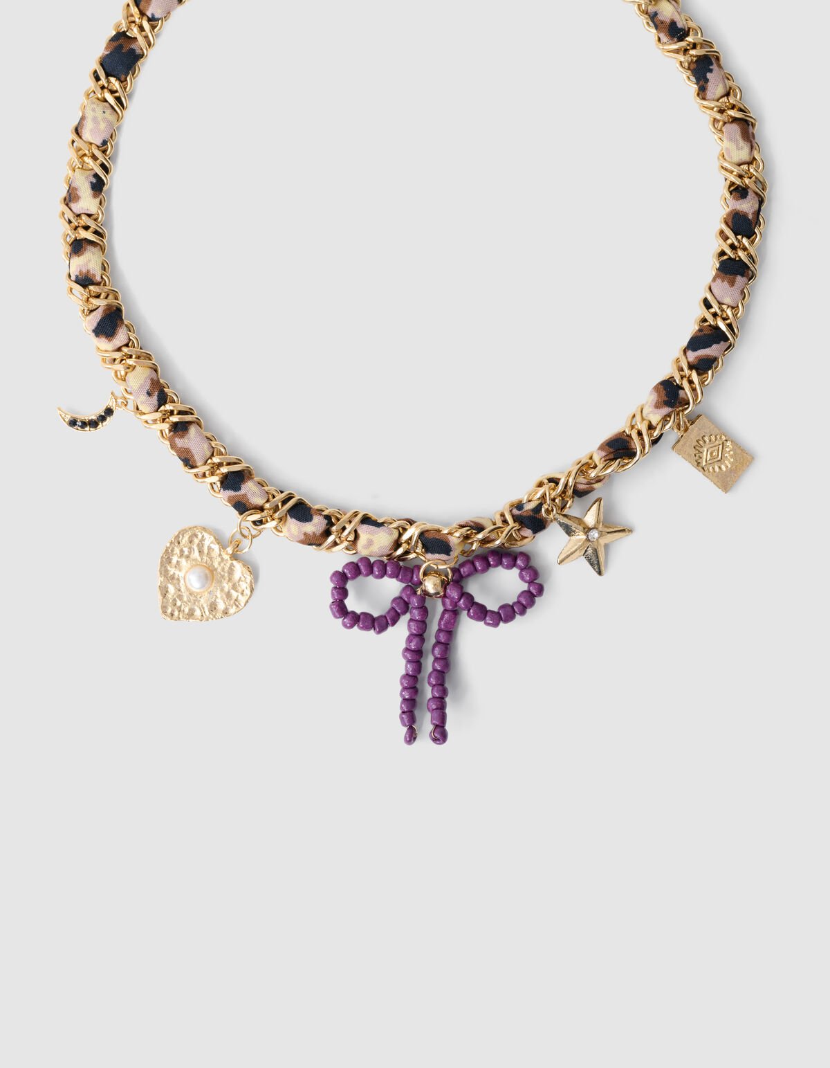 Chain Charm Ketting Bruin SHOEBY ACCESSOIRES