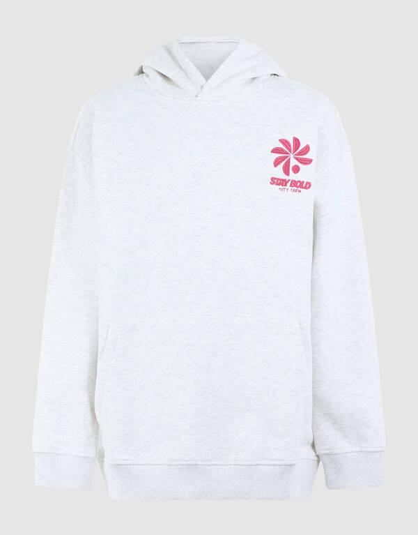 Oversized Fit Bold Artwork Hoodie Lichtgrijs SHOEBY BOYS