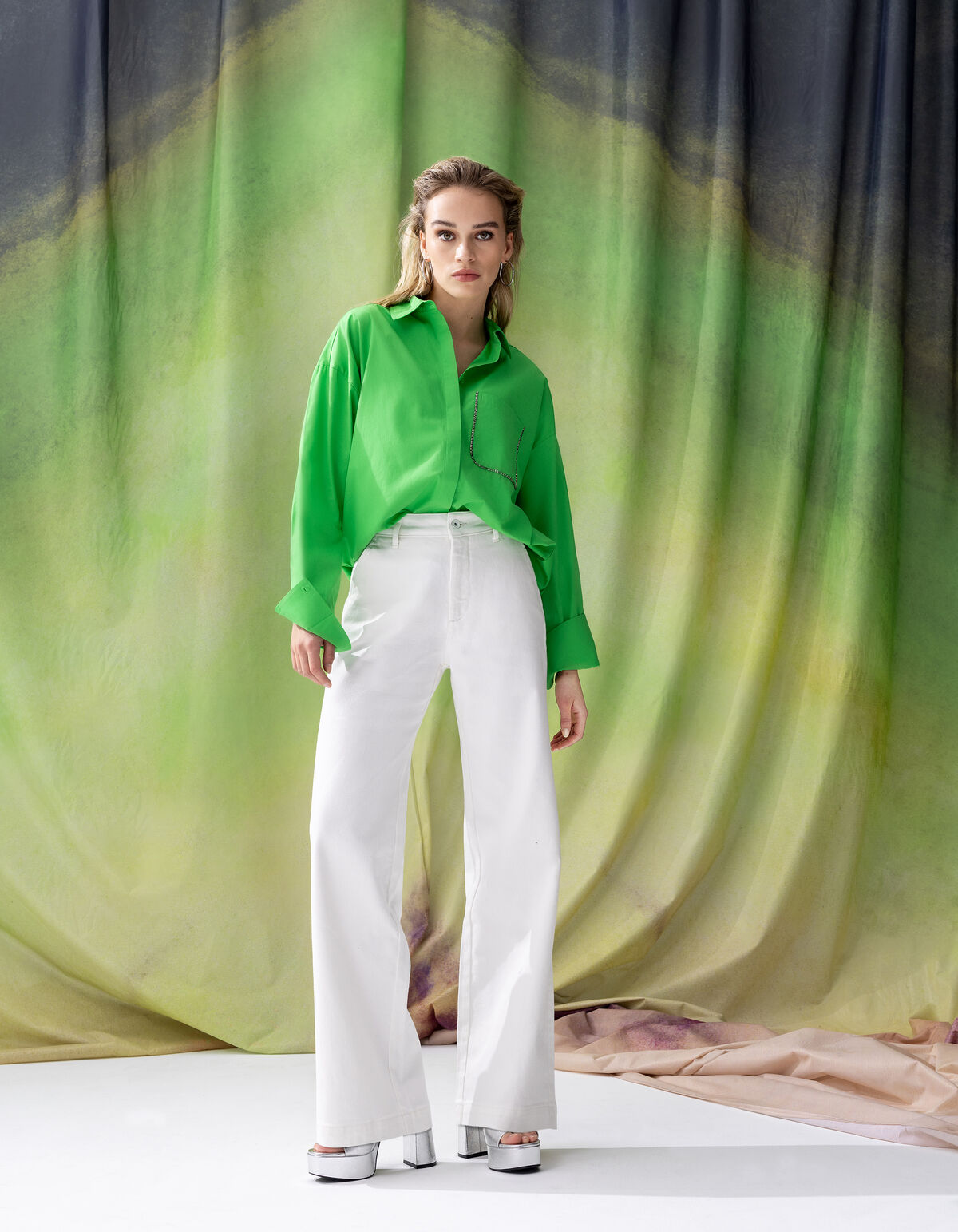 Wide Leg Jeans Gebroken Wit SHOEBY WOMEN