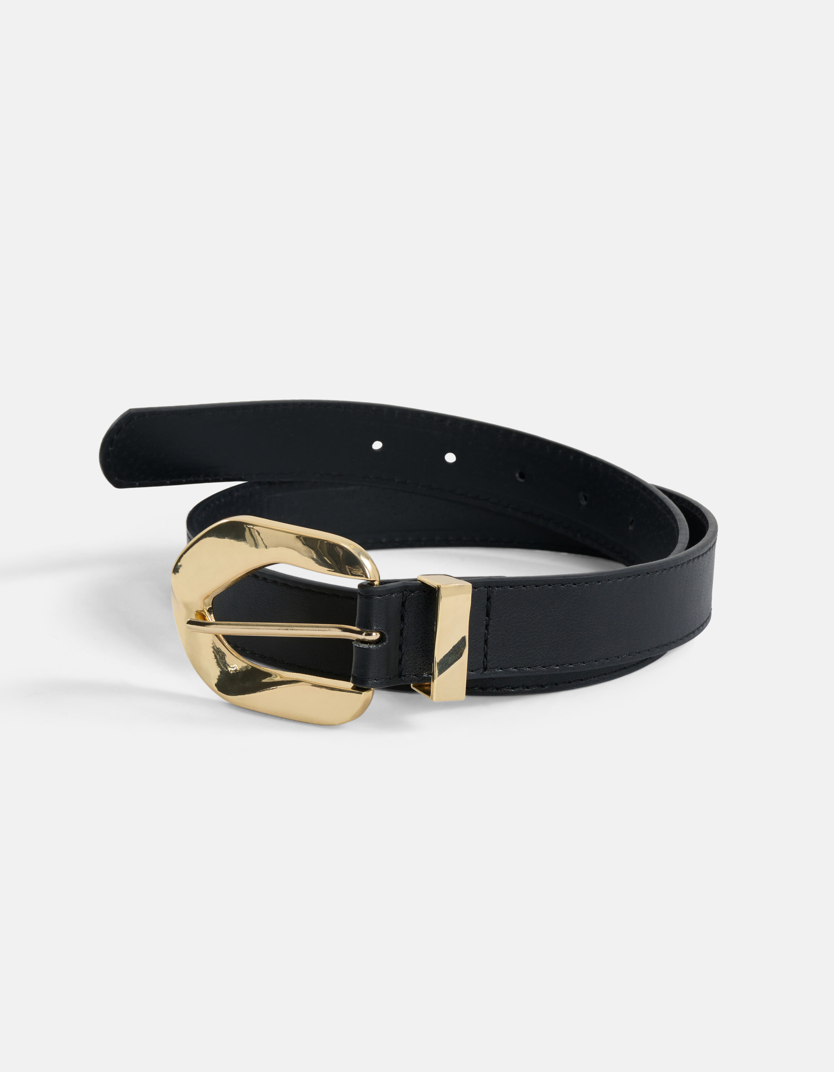 Irregular Buckle Belt Zwart SHOEBY ACCESSOIRES