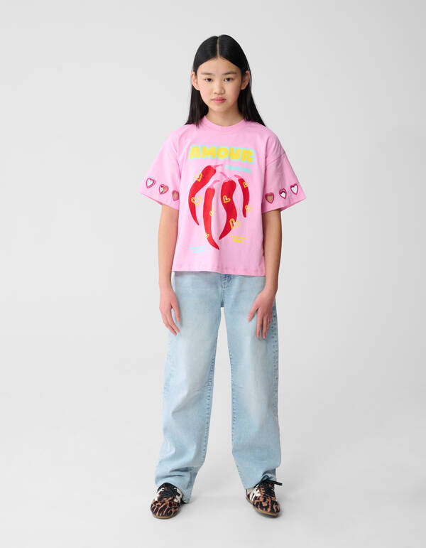 Heart Artwork T-shirt Lichtroze SHOEBY GIRLS
