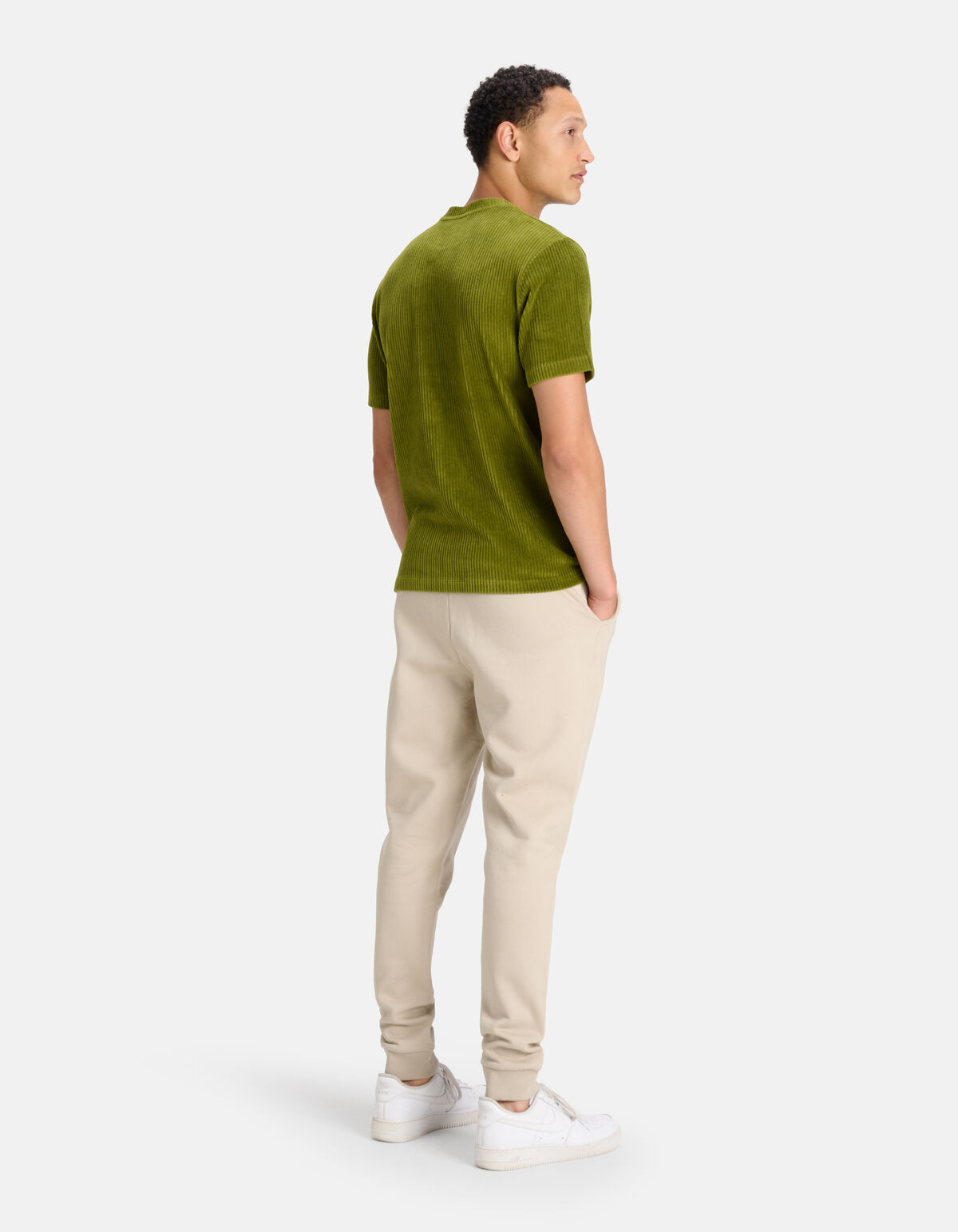 Velvet Rib T-shirt Groen SHOEBY MEN
