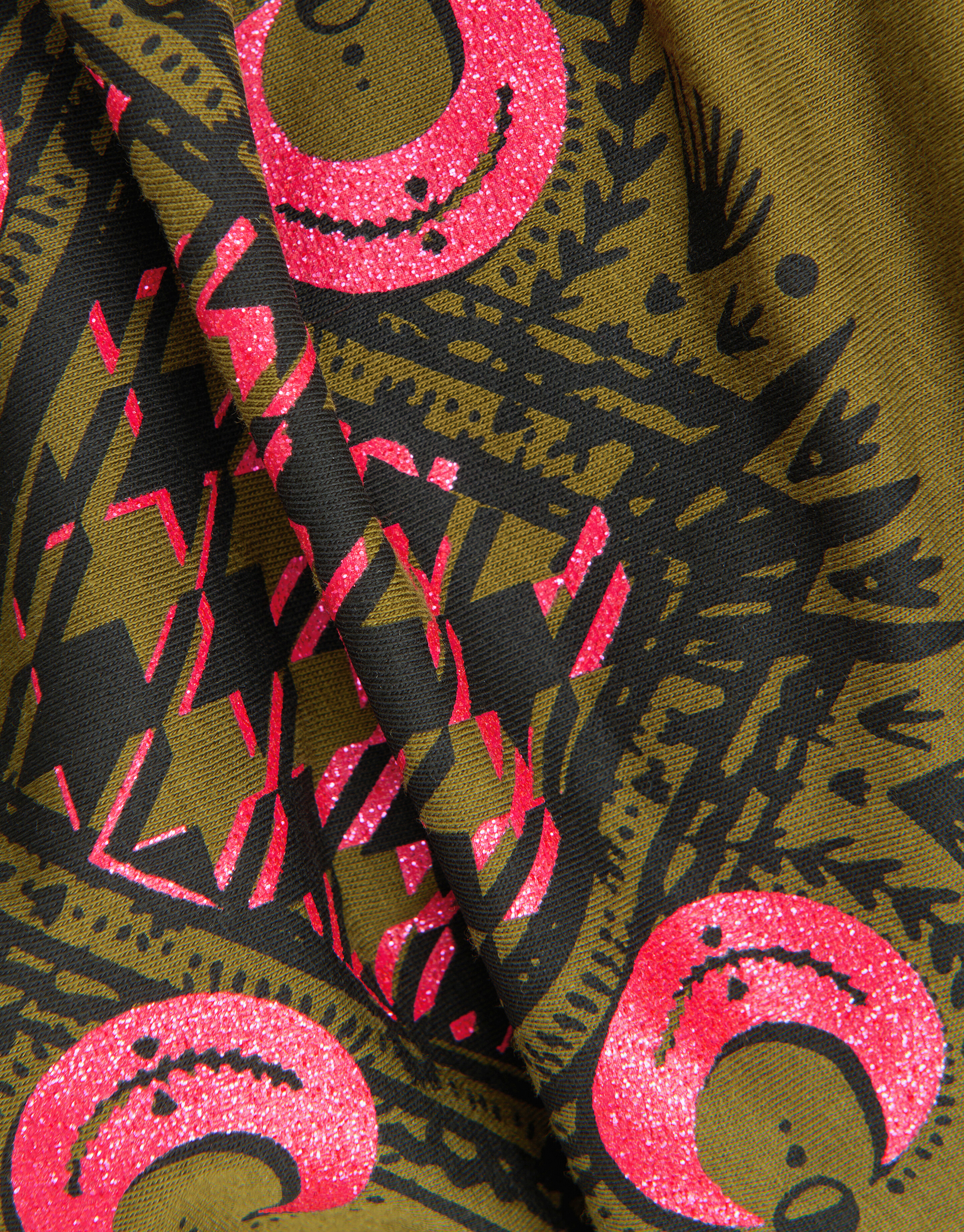 Print Loose Fit T-shirt Donkergroen SHOEBY GIRLS