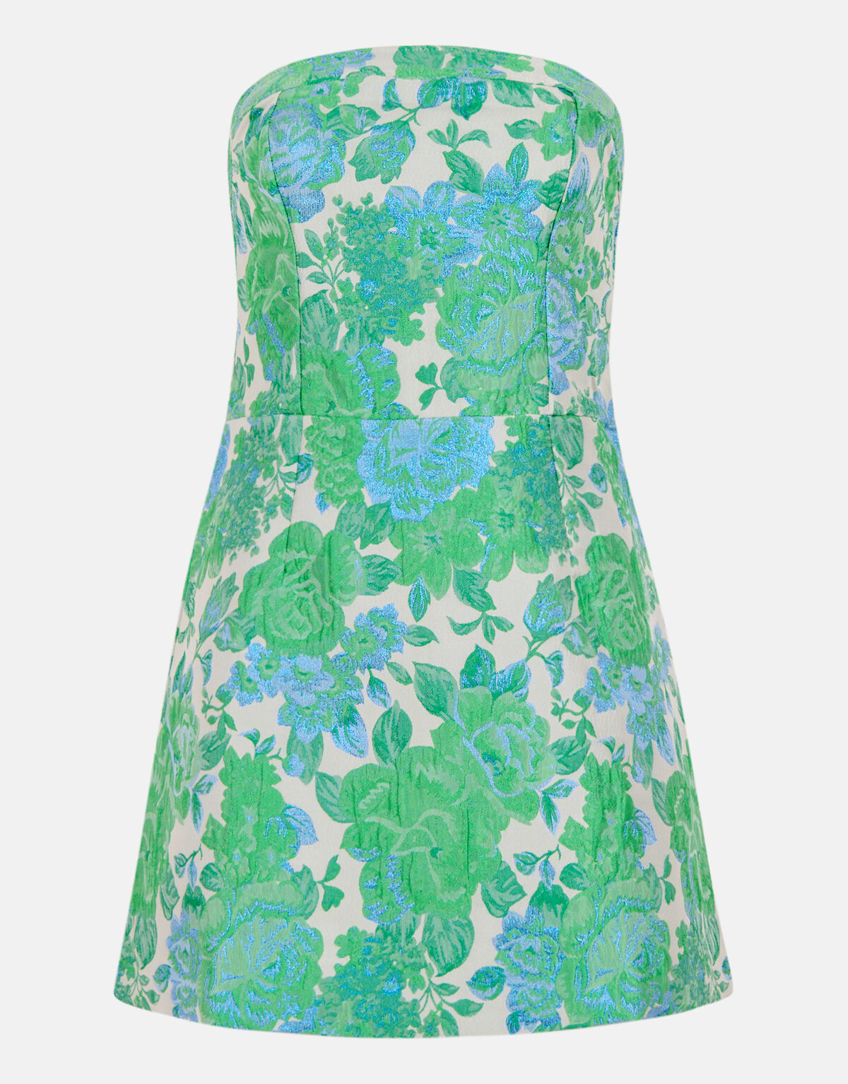 Strapless Jacquard Jurk Groen SHOEBY WOMEN