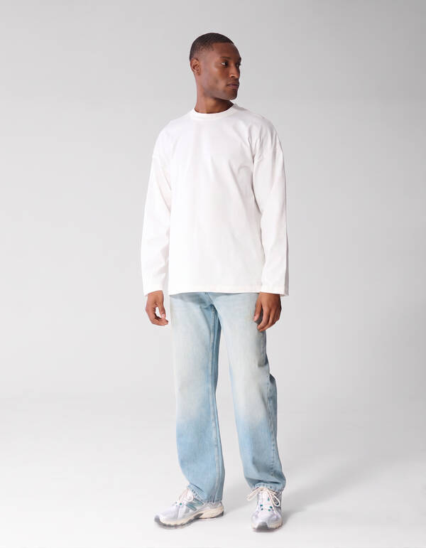 Basis Relaxed Fit Longsleeve Wit SHOEBY MEN
